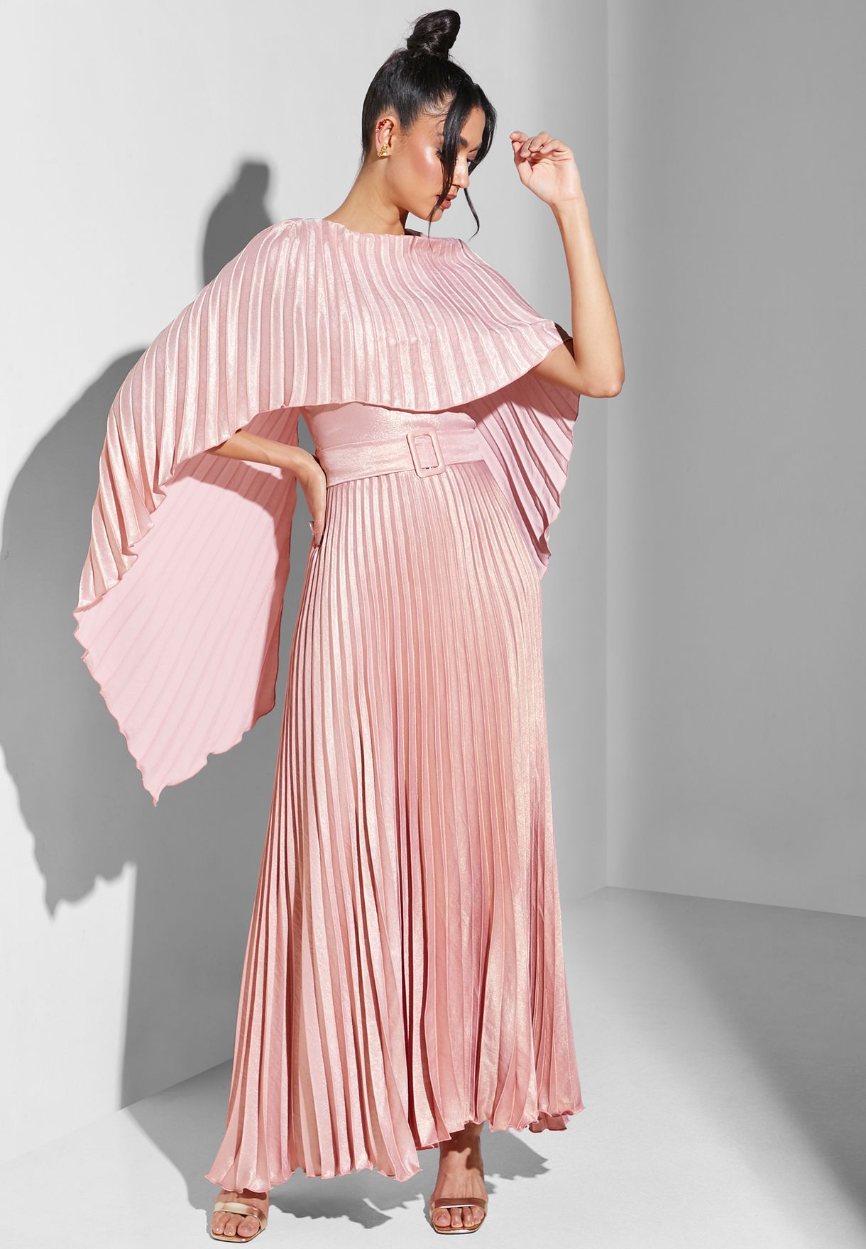Pleated Shimmer Dress