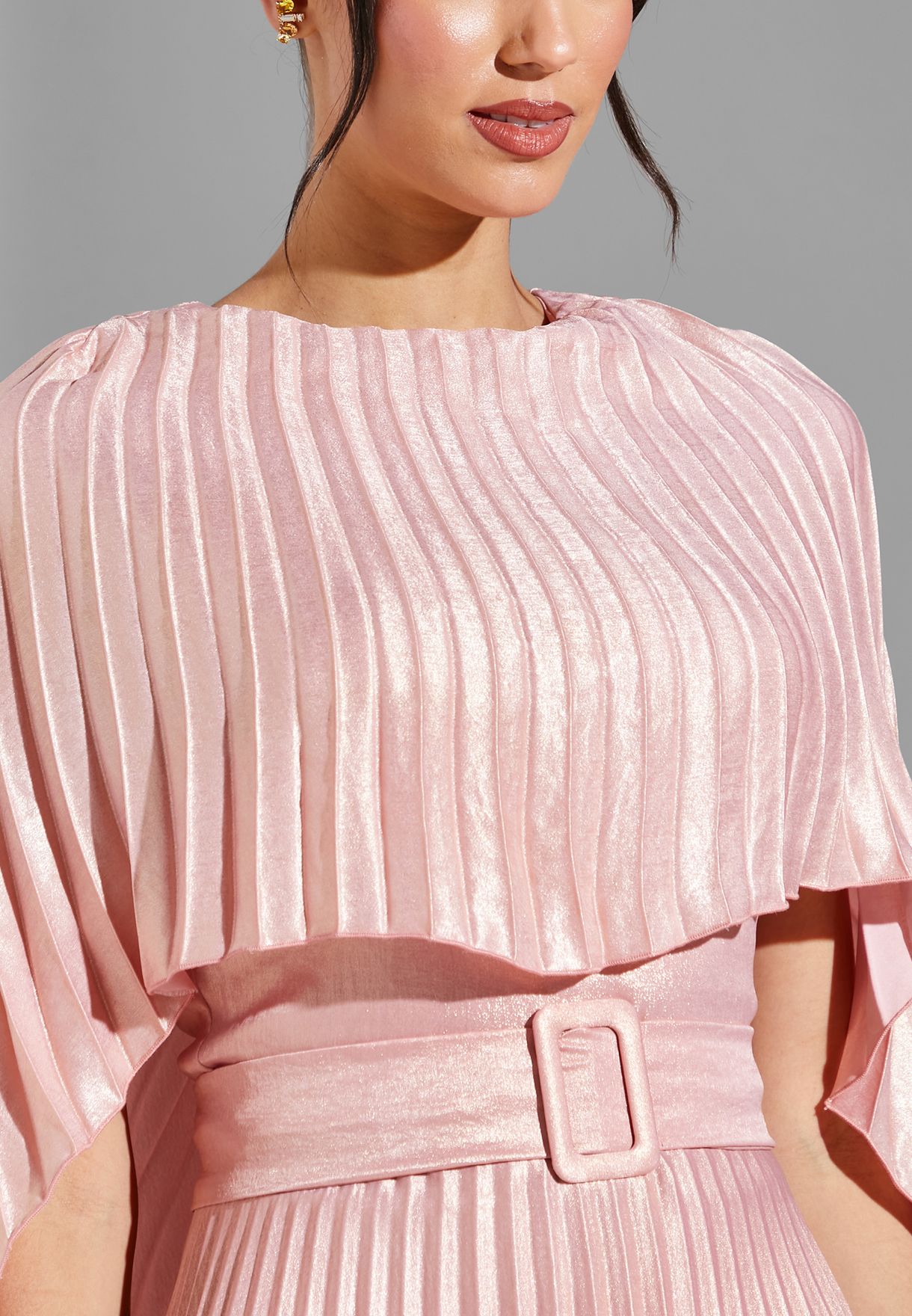 Pleated Shimmer Dress