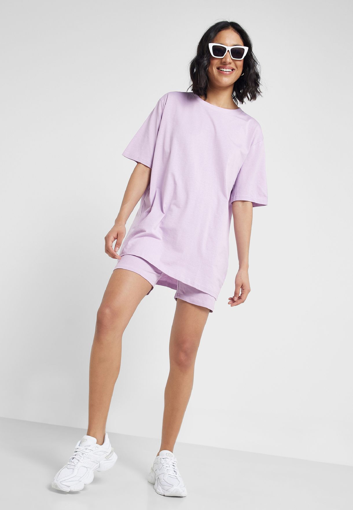 Oversized T-Shirt Cycling Shorts Set