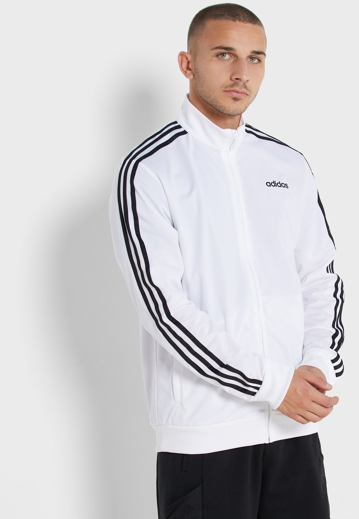 Buy adidas white 3 Stripe Track Jacket 