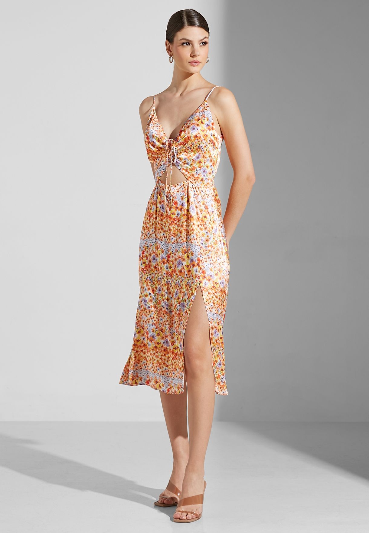 Irina Printed Plunge Dress