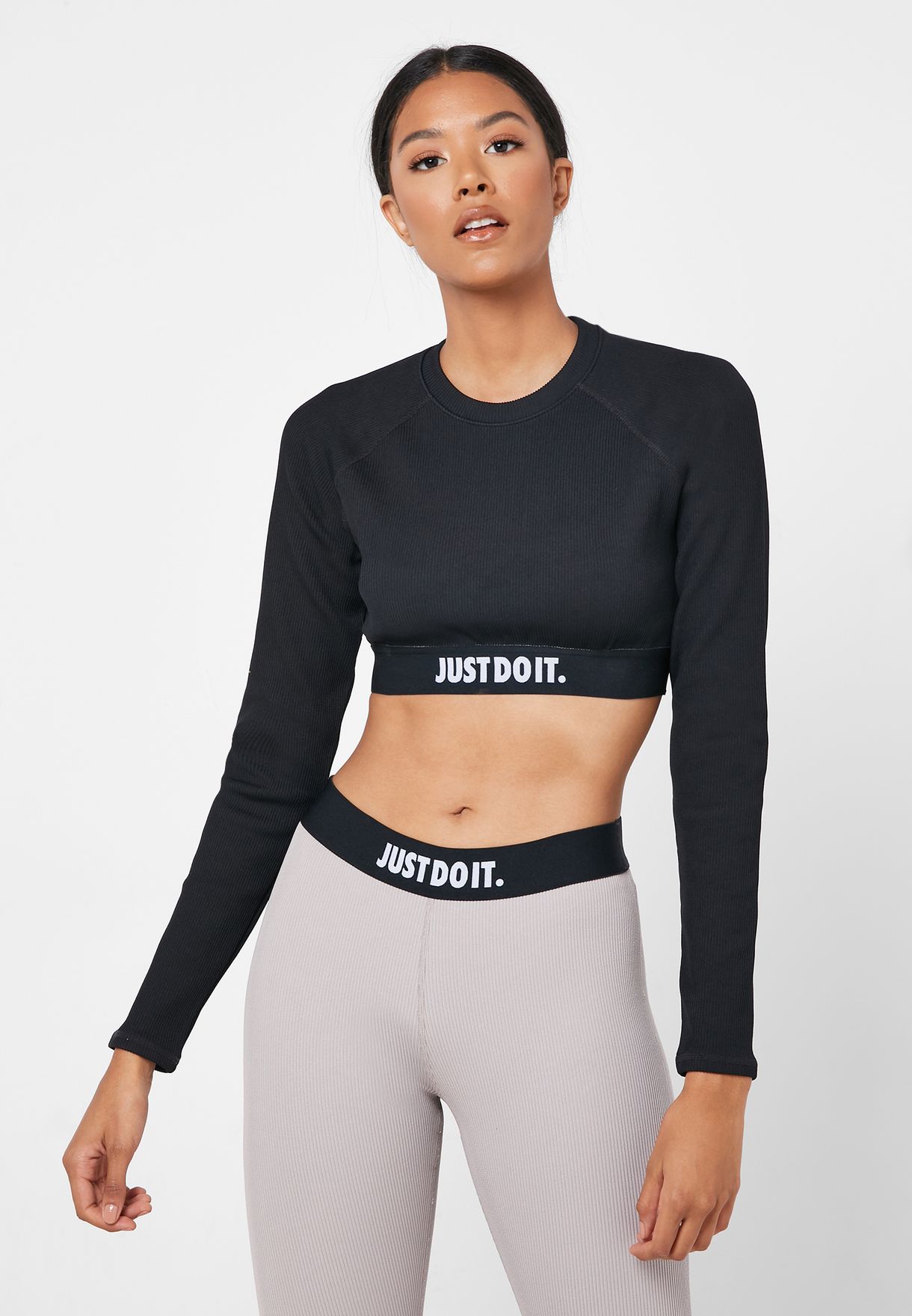 Nike black Just Do It Cropped T-Shirt 