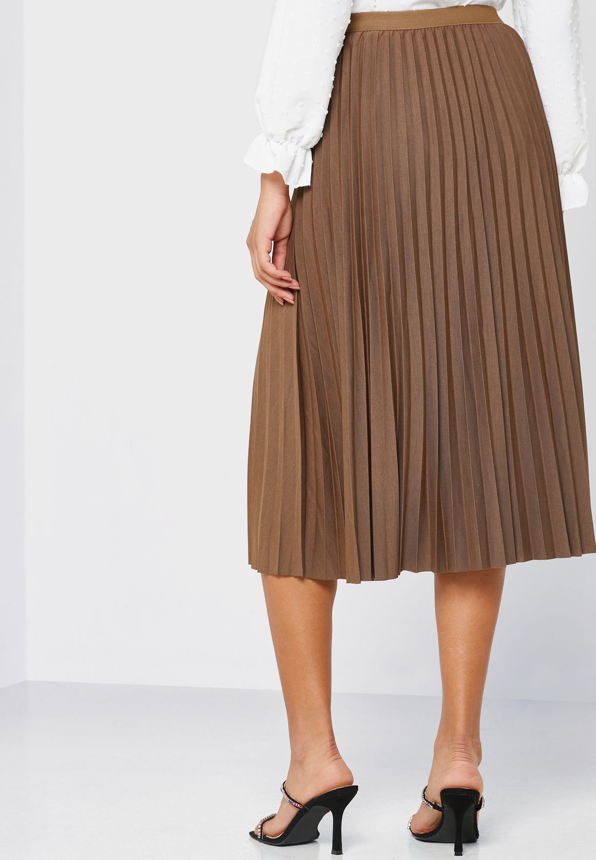 Buy Khizana brown Pleated Skirt for Women in Riyadh, Jeddah