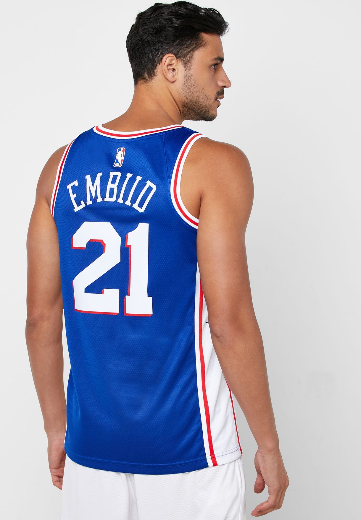 Buy Nike blue Philadelphia 76ers Joel Embiid Swingman Jersey for Men in ...