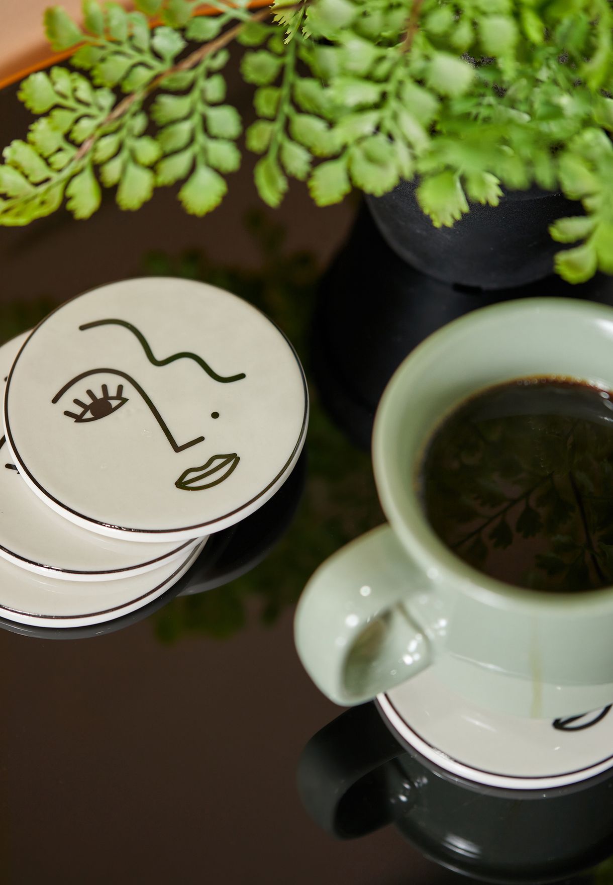 4 Pack Abstract Face Coasters