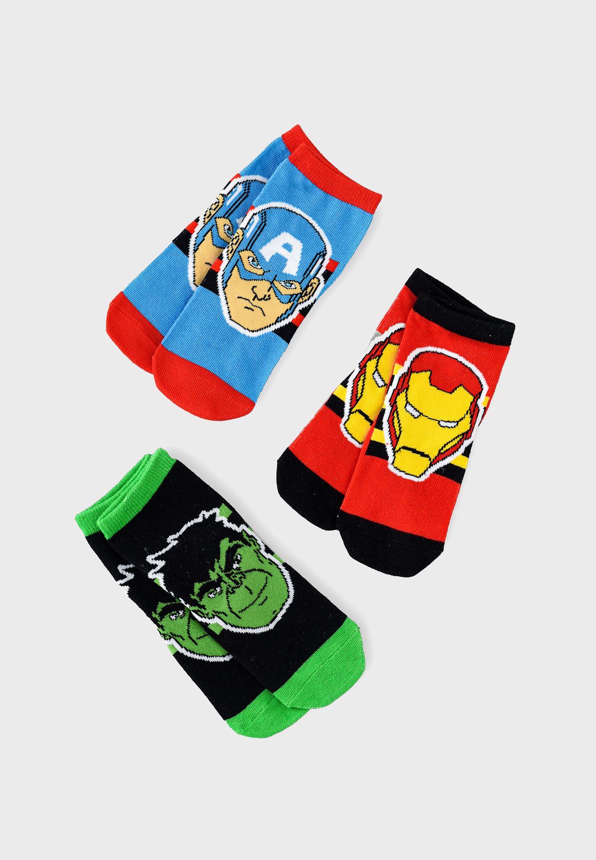 Kids 3 Pack Avengers Crew Socks