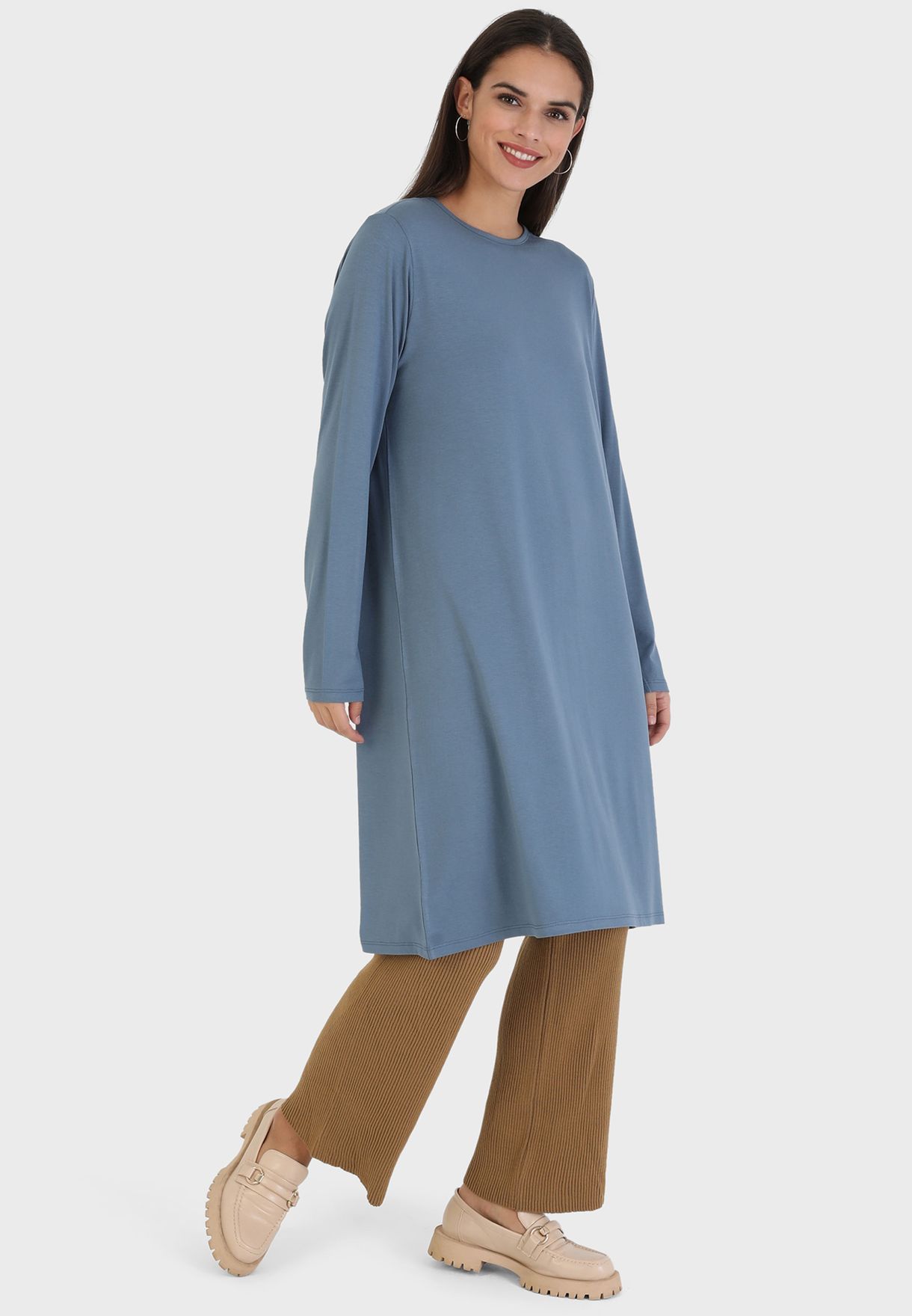 Crew Neck Knitted Tunic