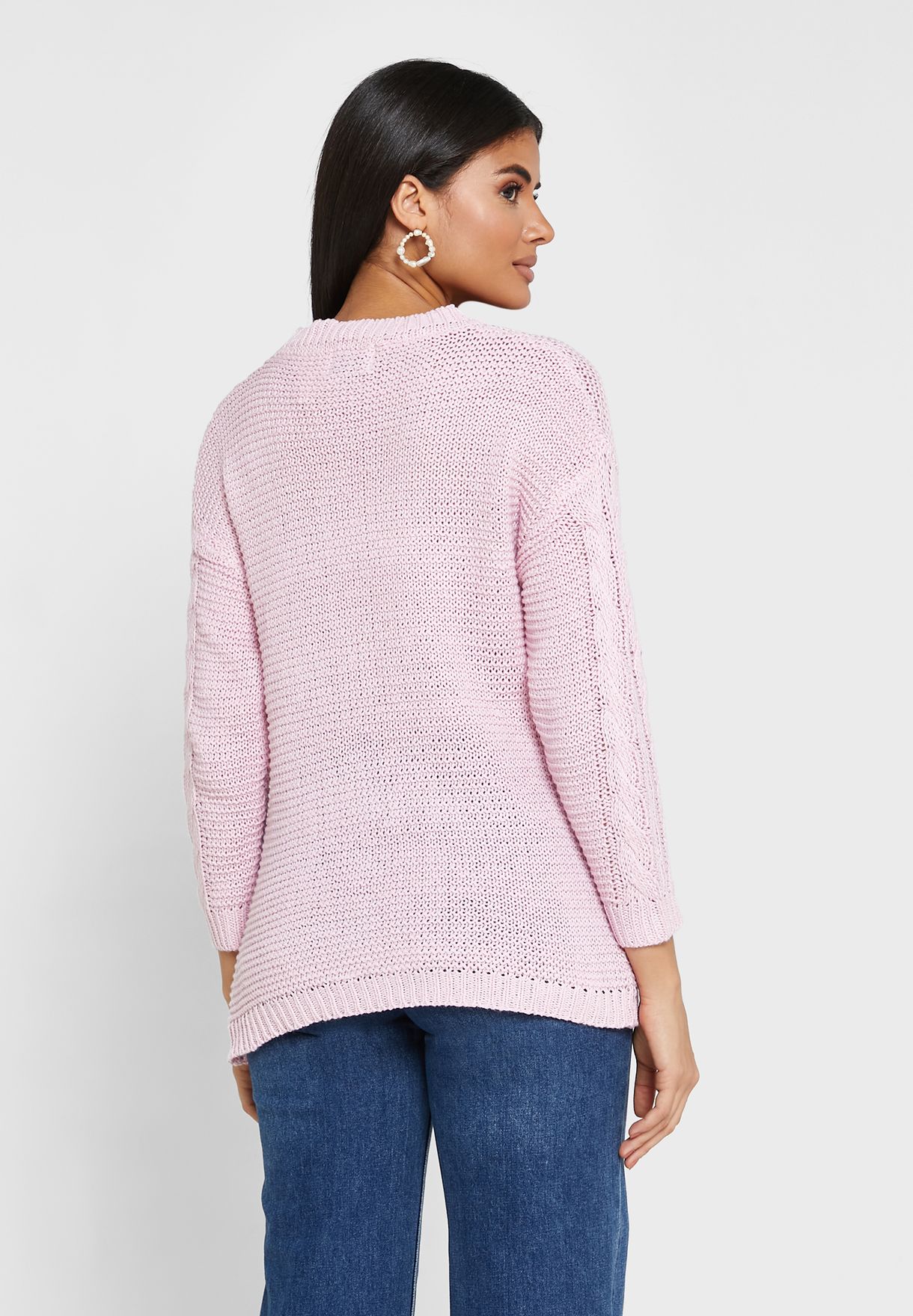 Braided Solid Sweater