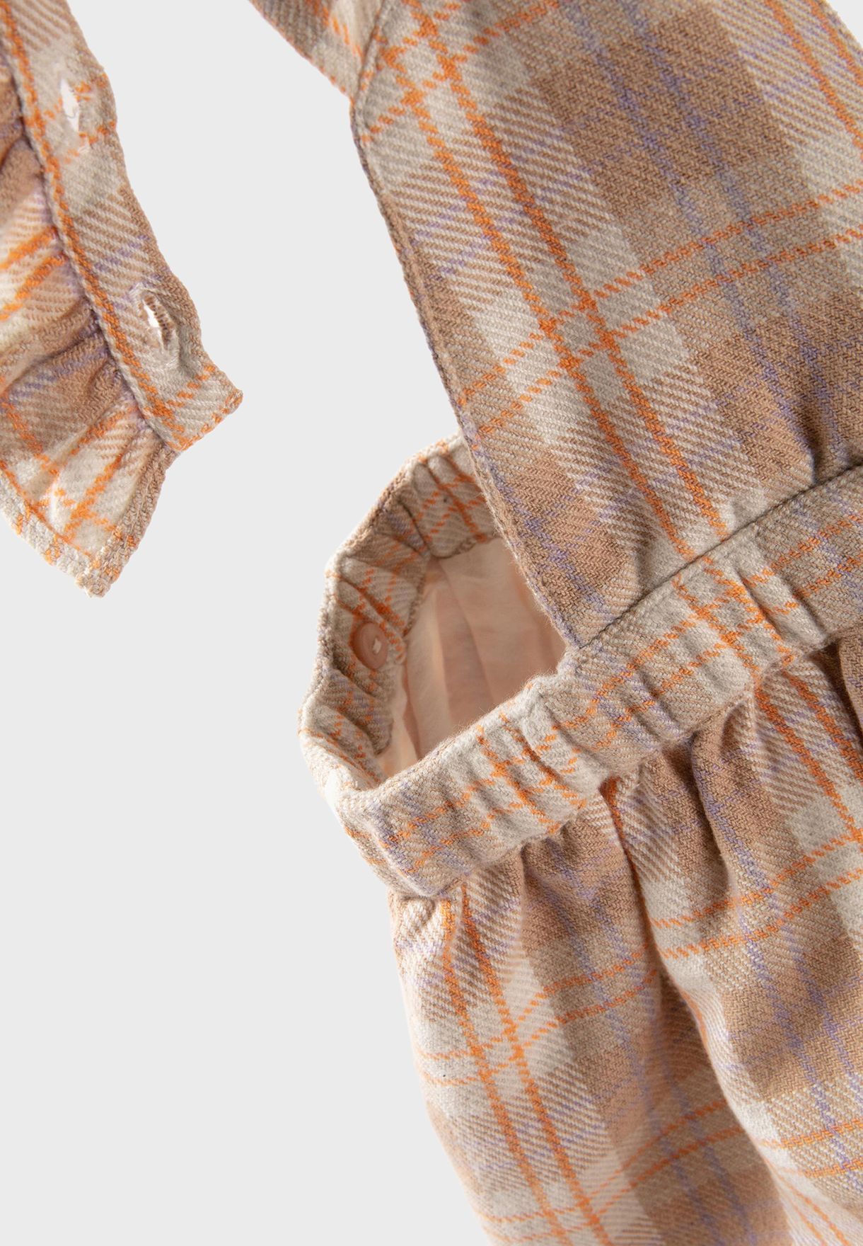 Infant Checked Skirt With Ruffle Strap