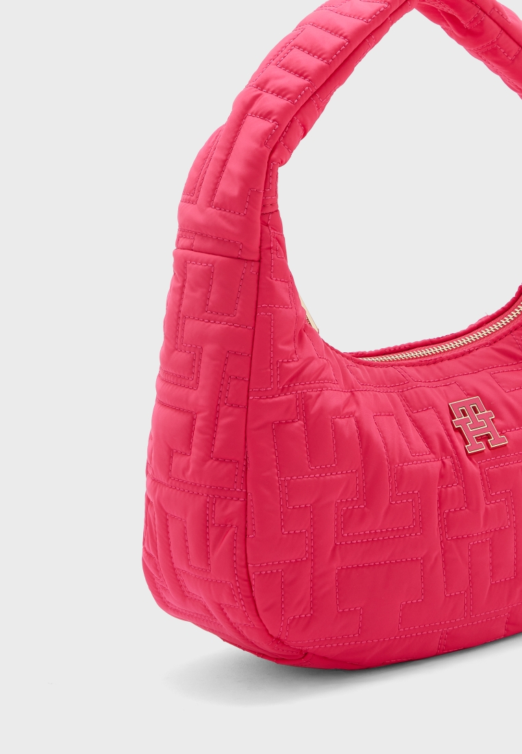 TOMMY HILFIGER Bright Cerise Pink Chic Quilted Medium Shoulder Bag
