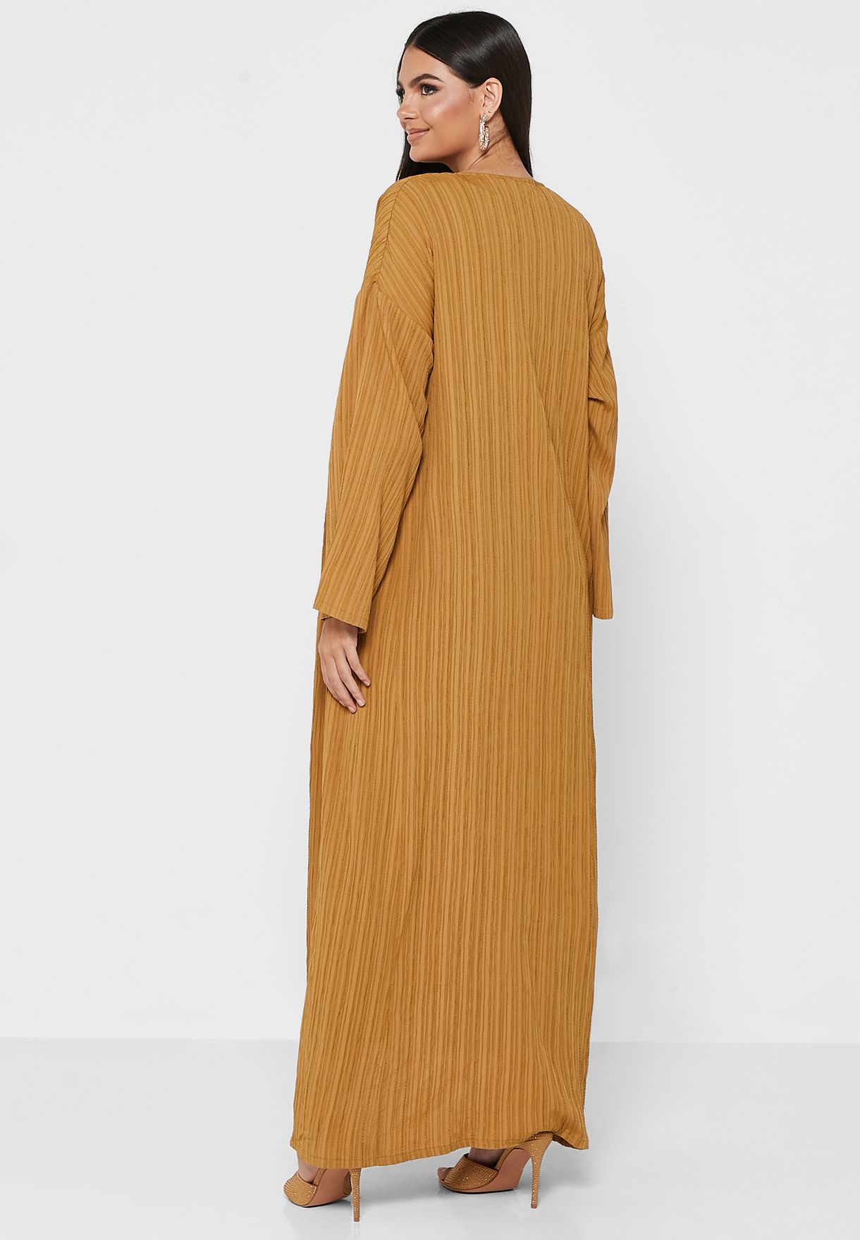 Buy Kayfi Brown Classic Coloured Abaya For Women In Dubai Abu Dhabi