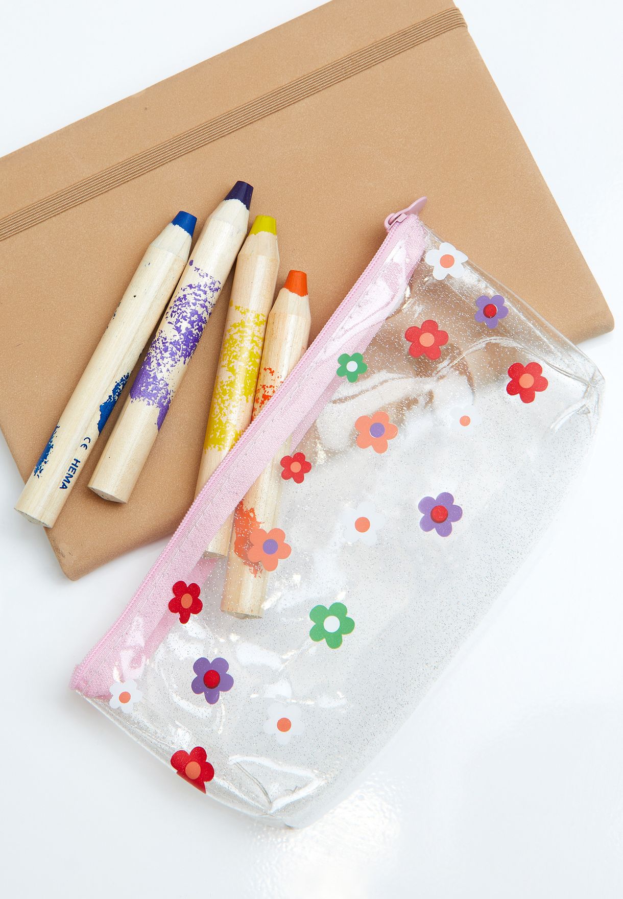 Floral Transparent Pencil Case