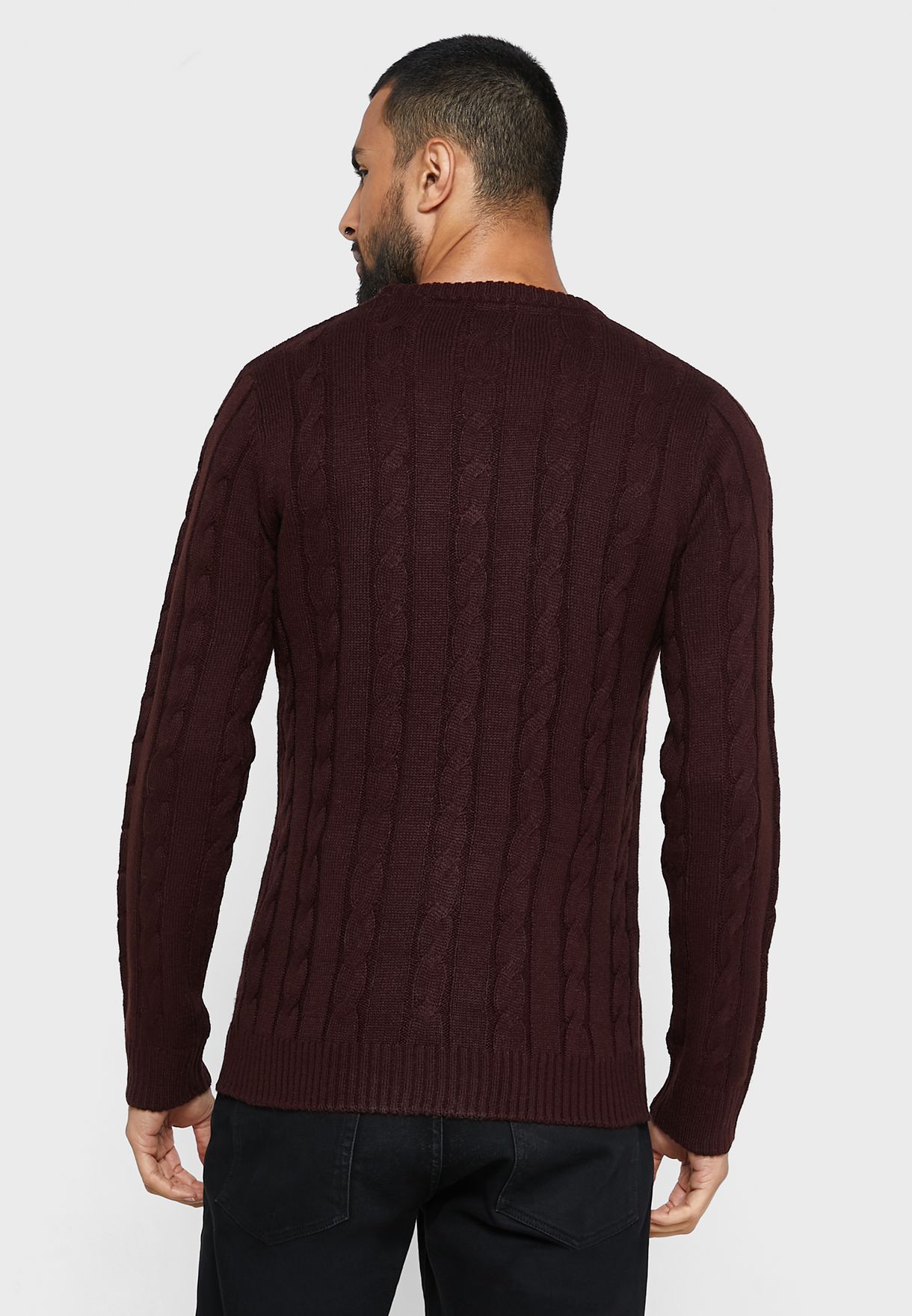 Bravesoul Bravesoul  Crew Neck All Over Cable Knit
