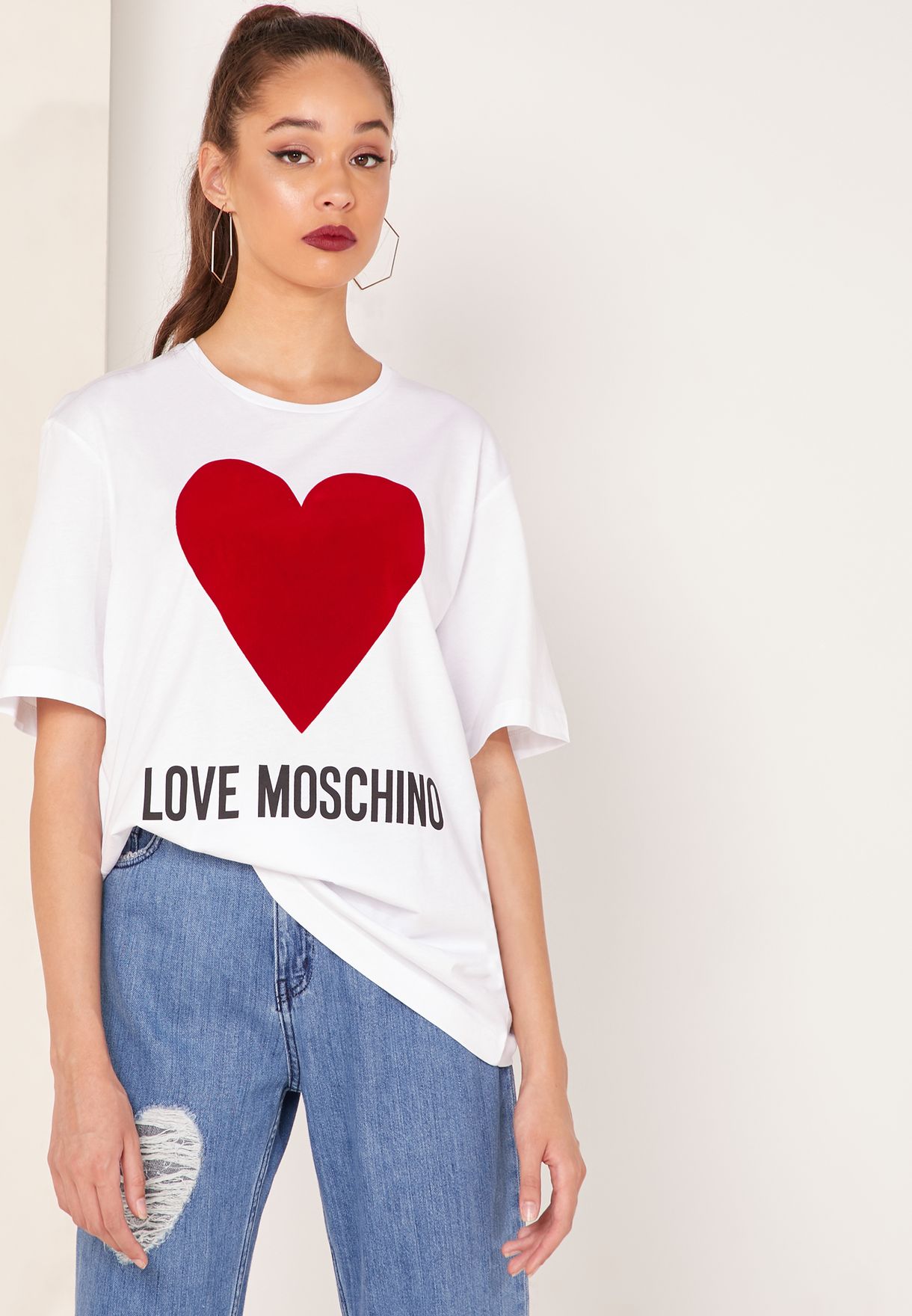 love moschino white t shirt