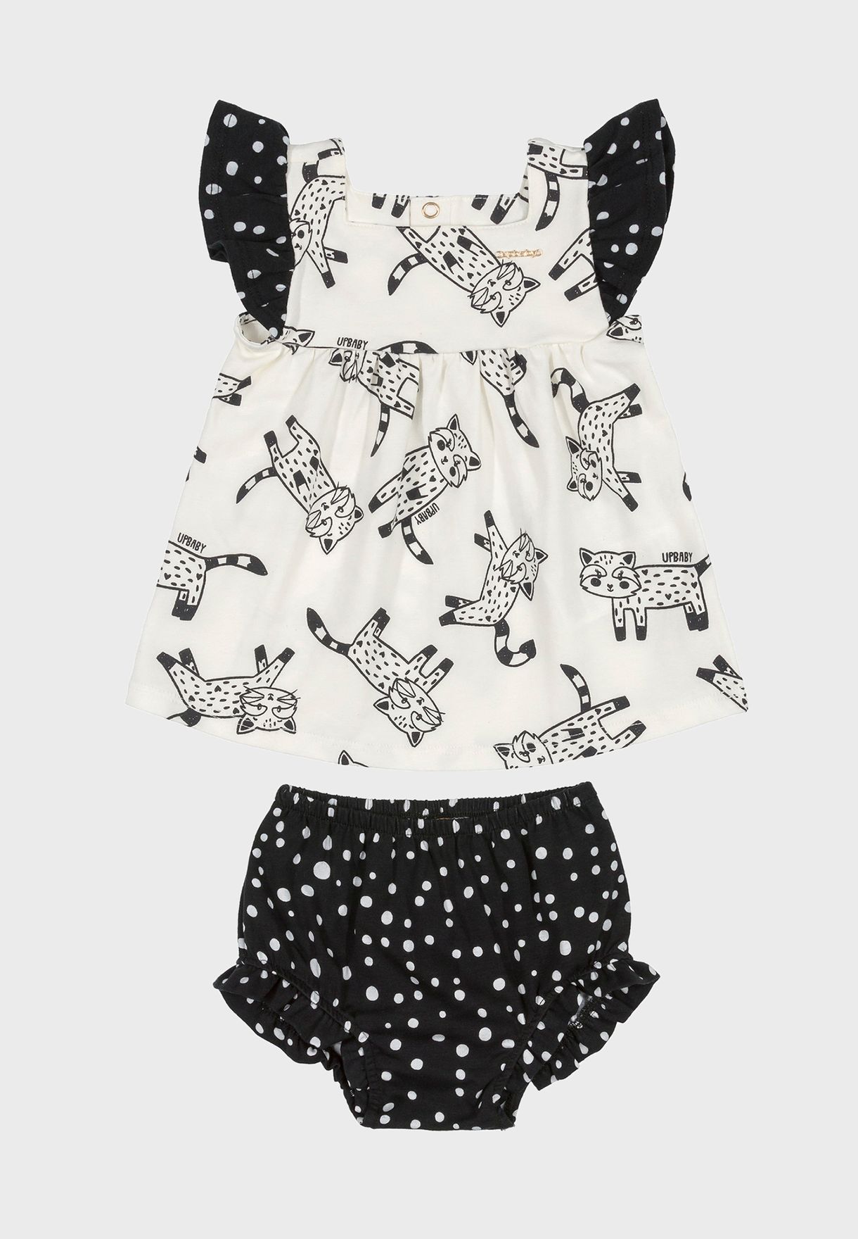 Infant Printed Dress And Underwear Set
