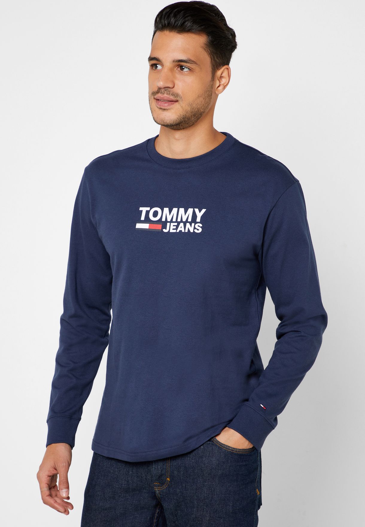 tommy jeans classics logo crew