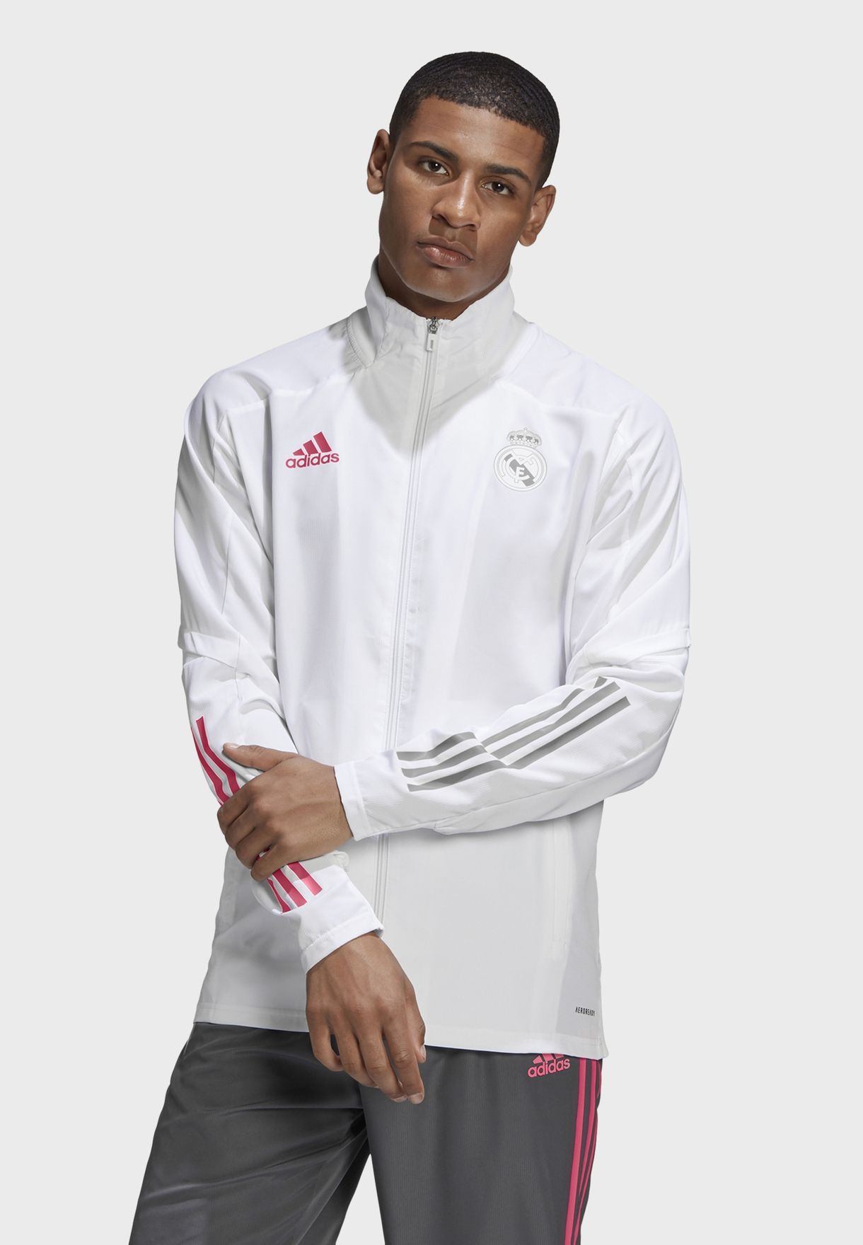adidas white Real Madrid Track Jacket 