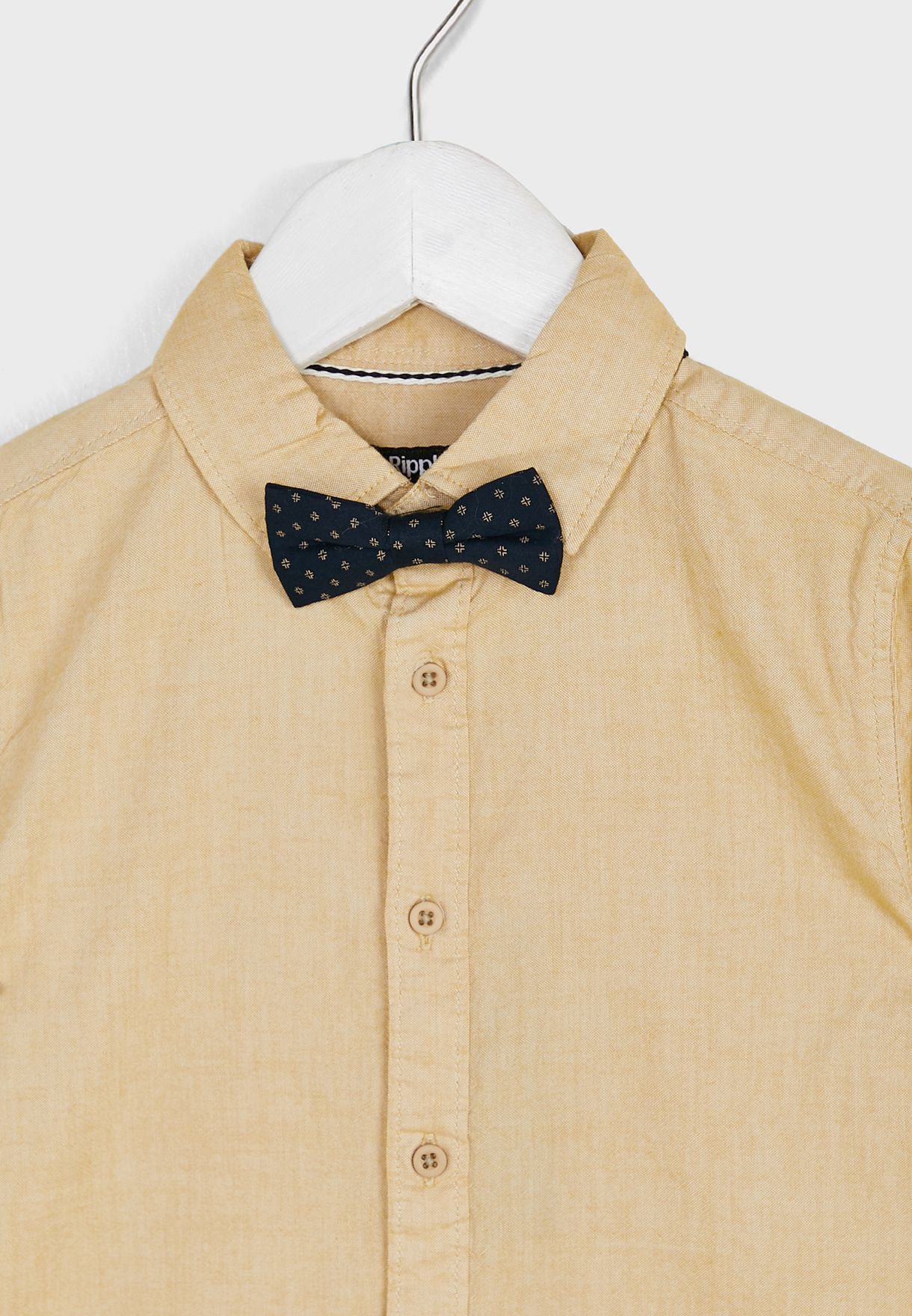 Solid Shirt With Bow