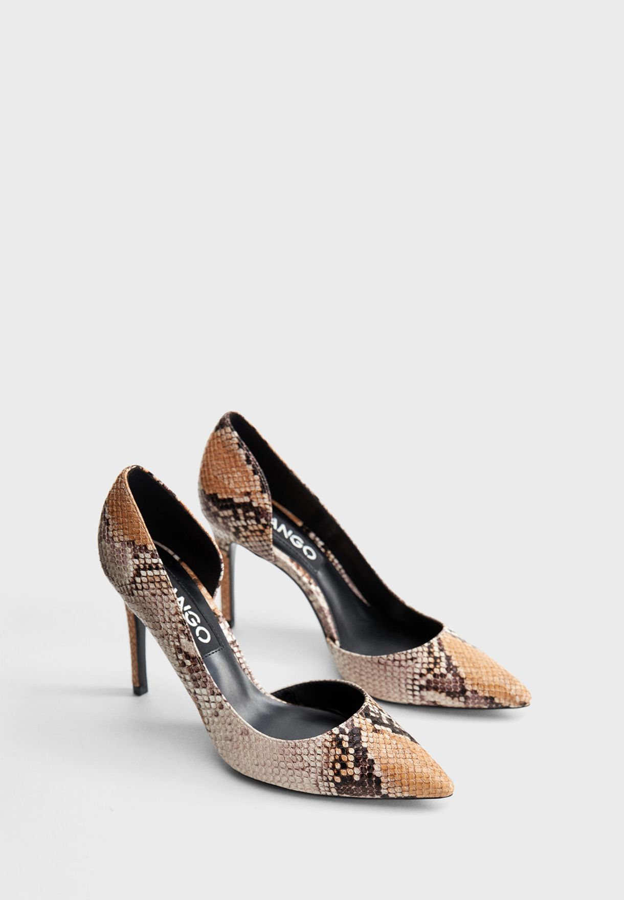 mango snakeskin heels