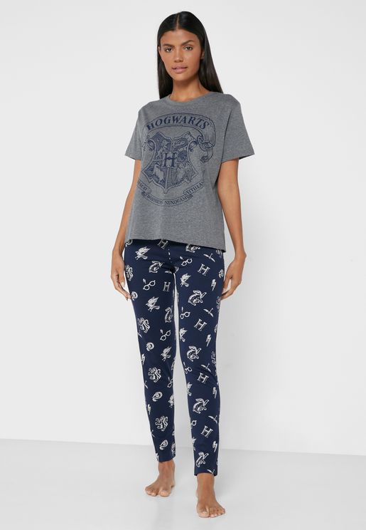 Hogwarts Printed T-Shirt & Pyjama Set