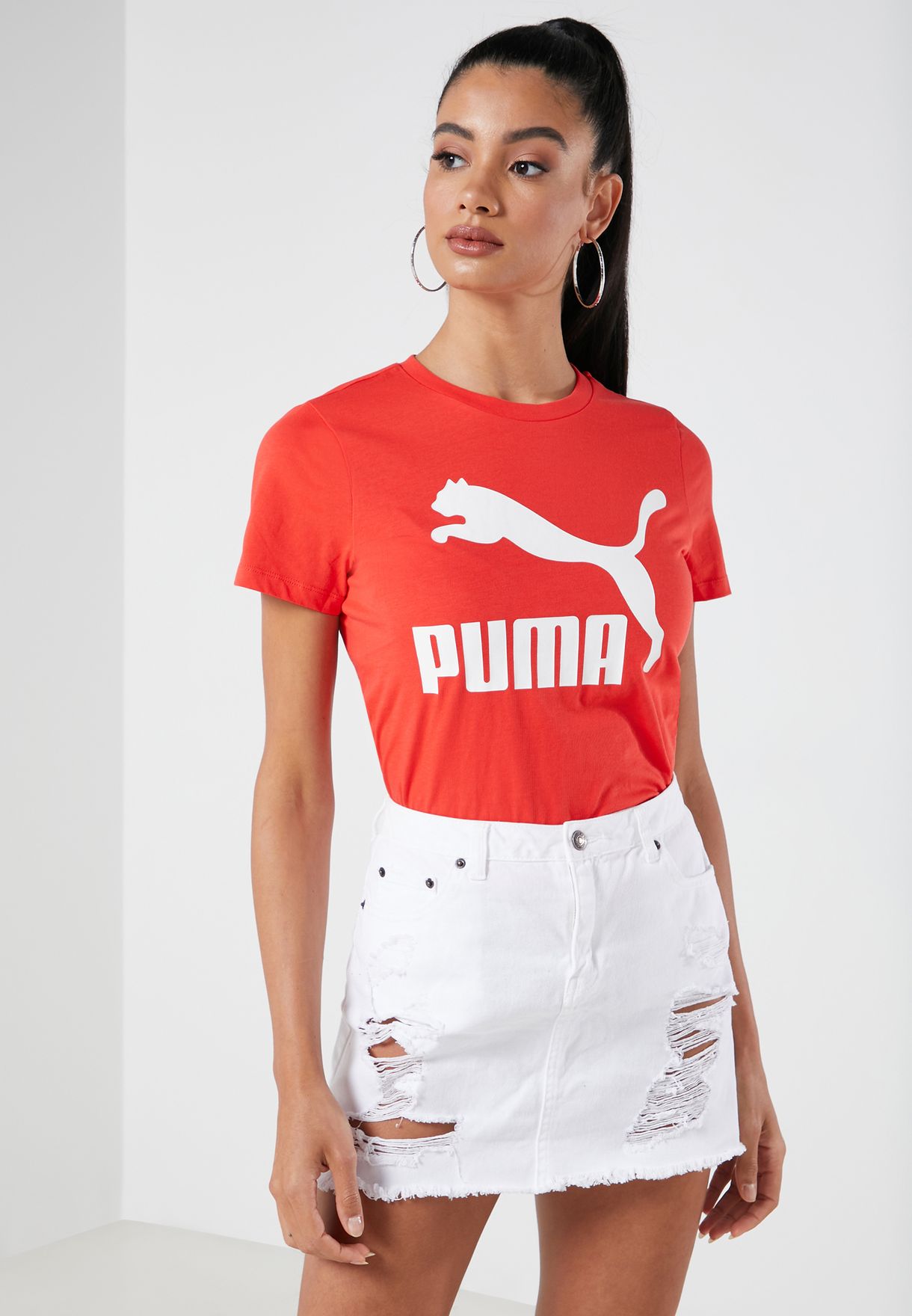 red puma t shirt womens