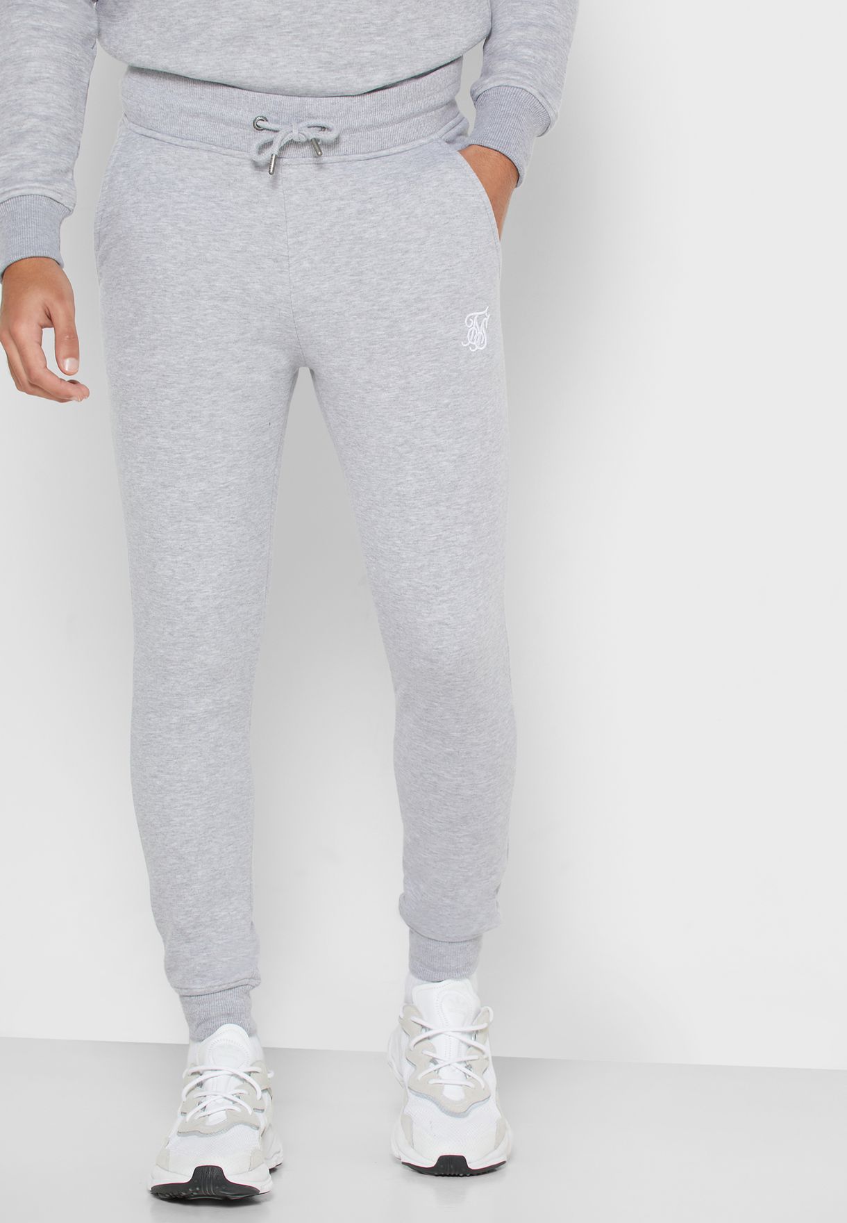 grey muscle fit tracksuit