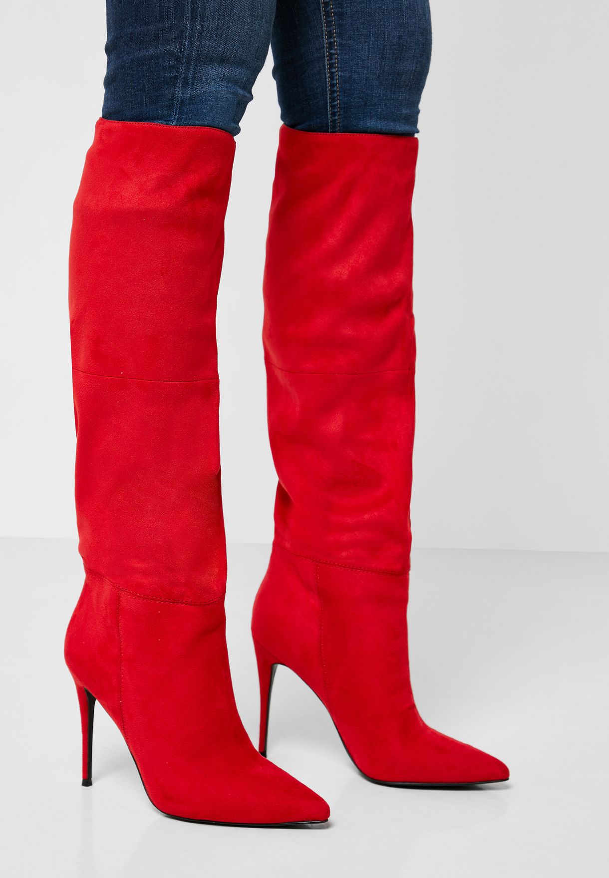 steve madden red over the knee boots