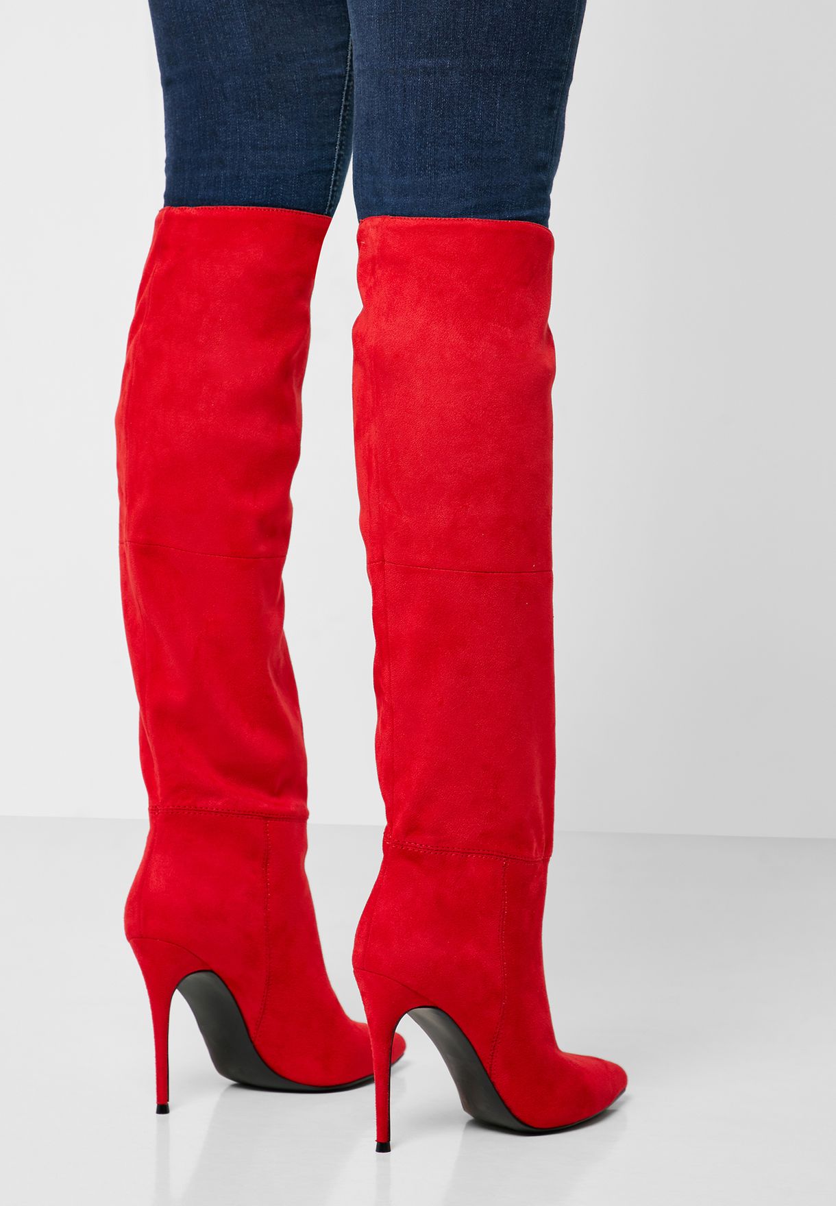 red thigh high boots steve madden