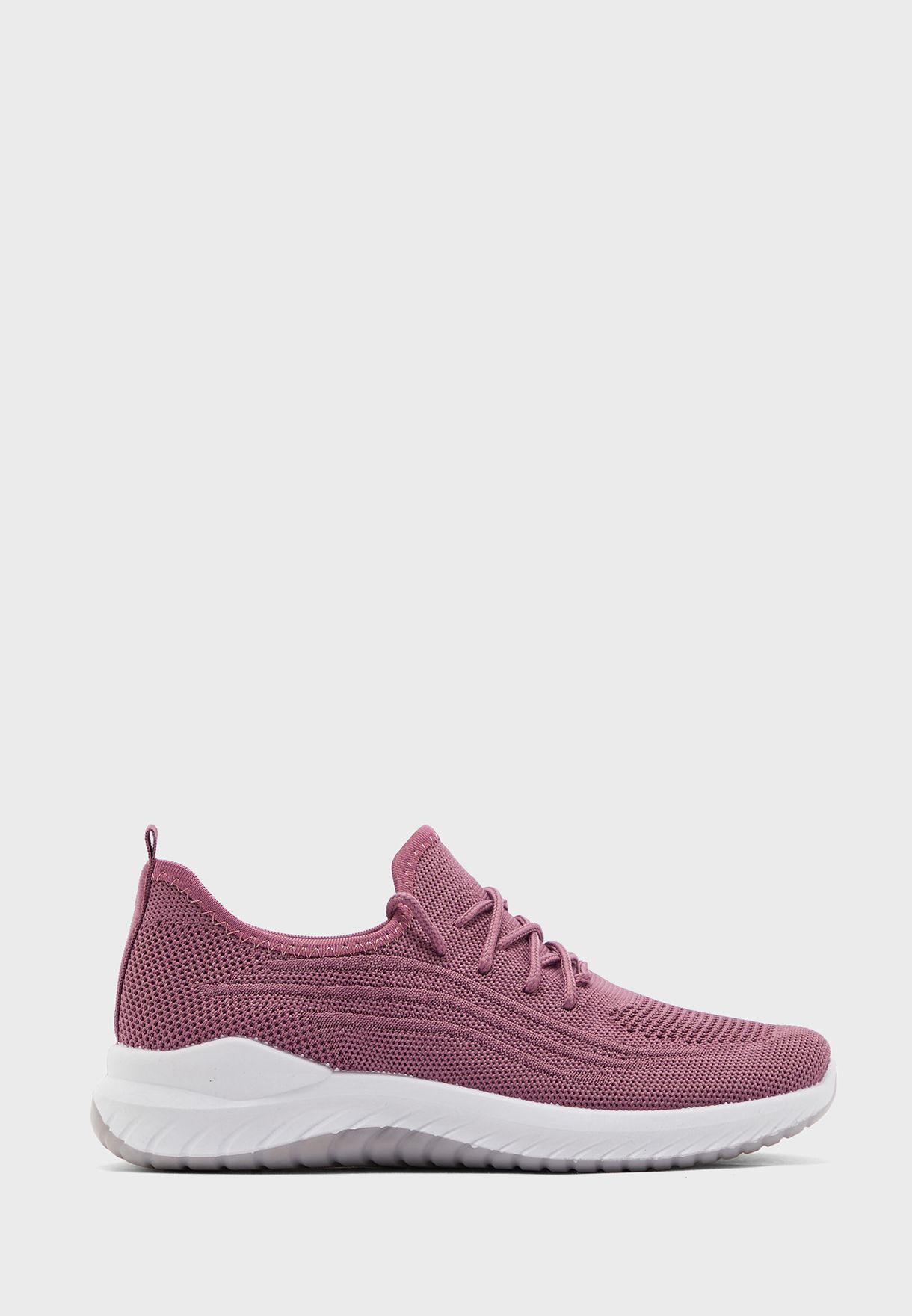 Knitted Lace Up Comfort Sneakers