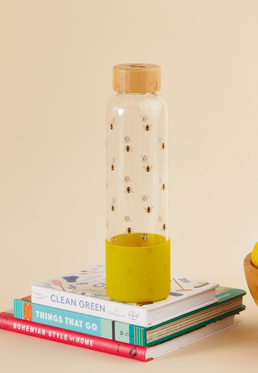 Bee Glass Water Bottle 