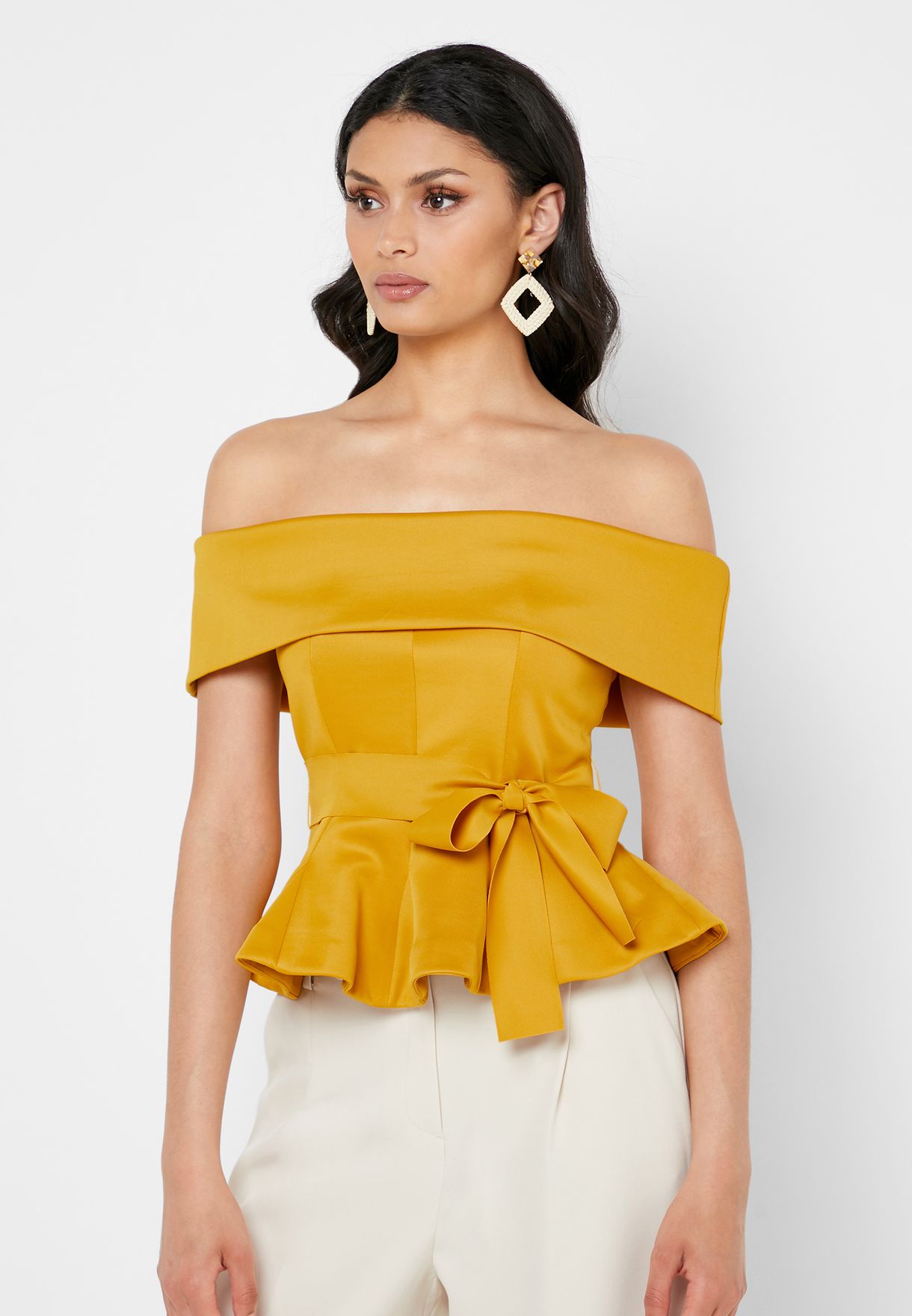 bardot peplum top