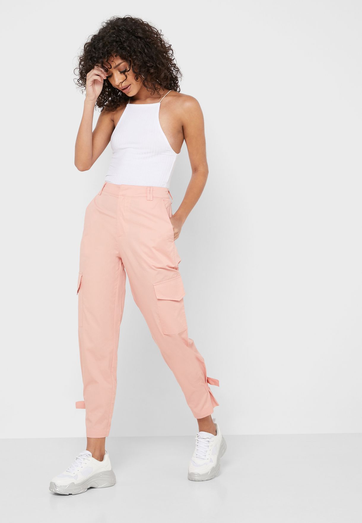 missguided pink cargo pants