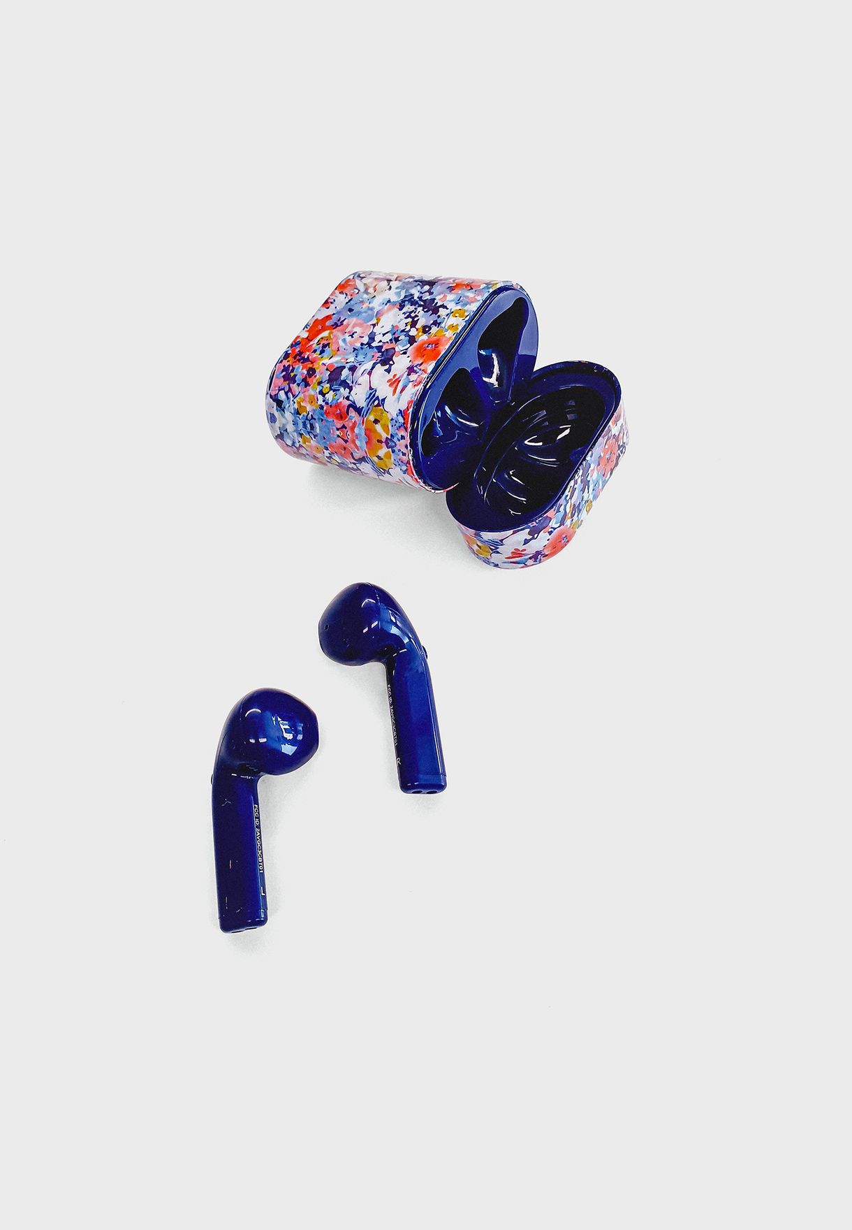 Wireless Navy Floral Earbuds