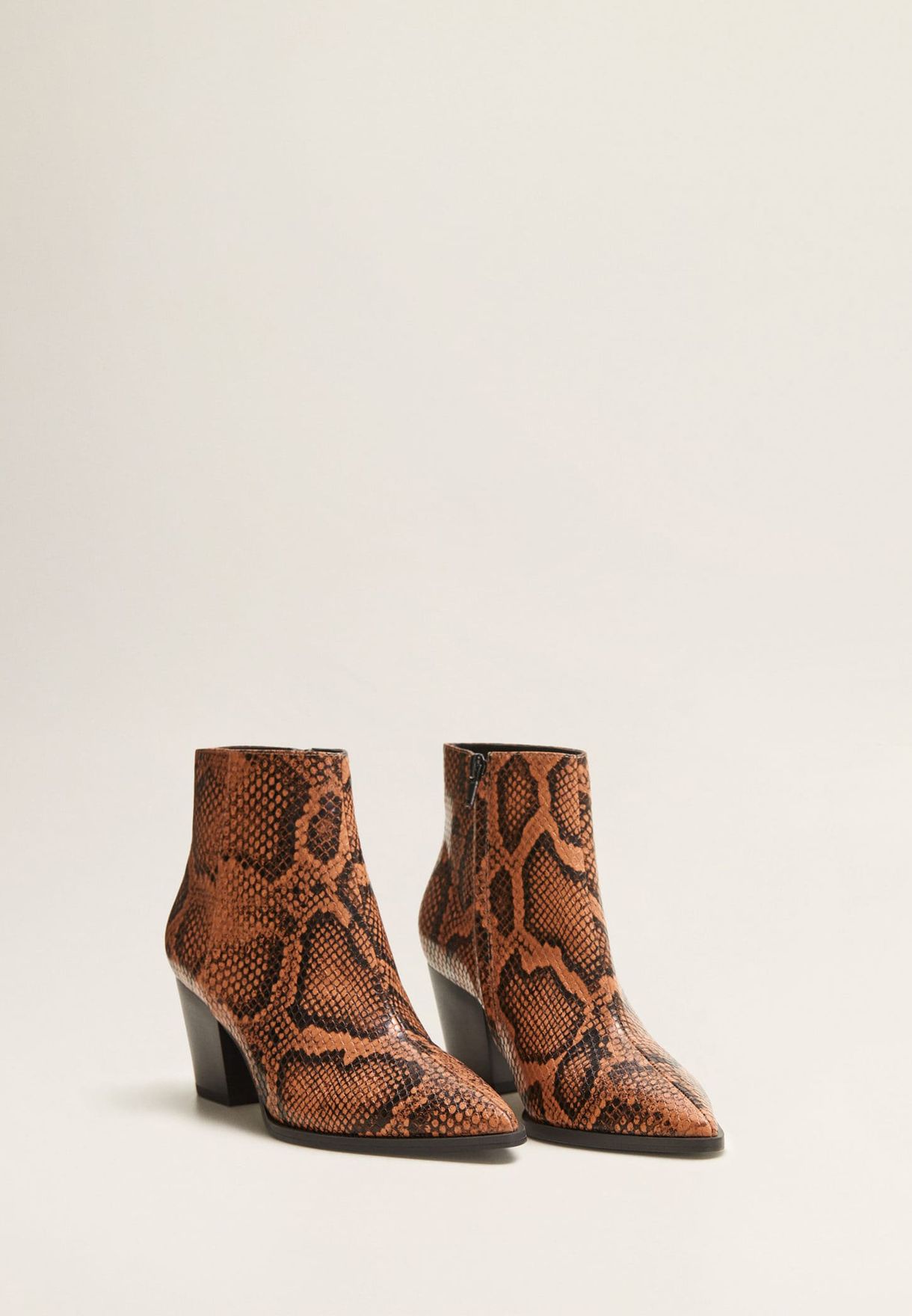 mango snake print boots