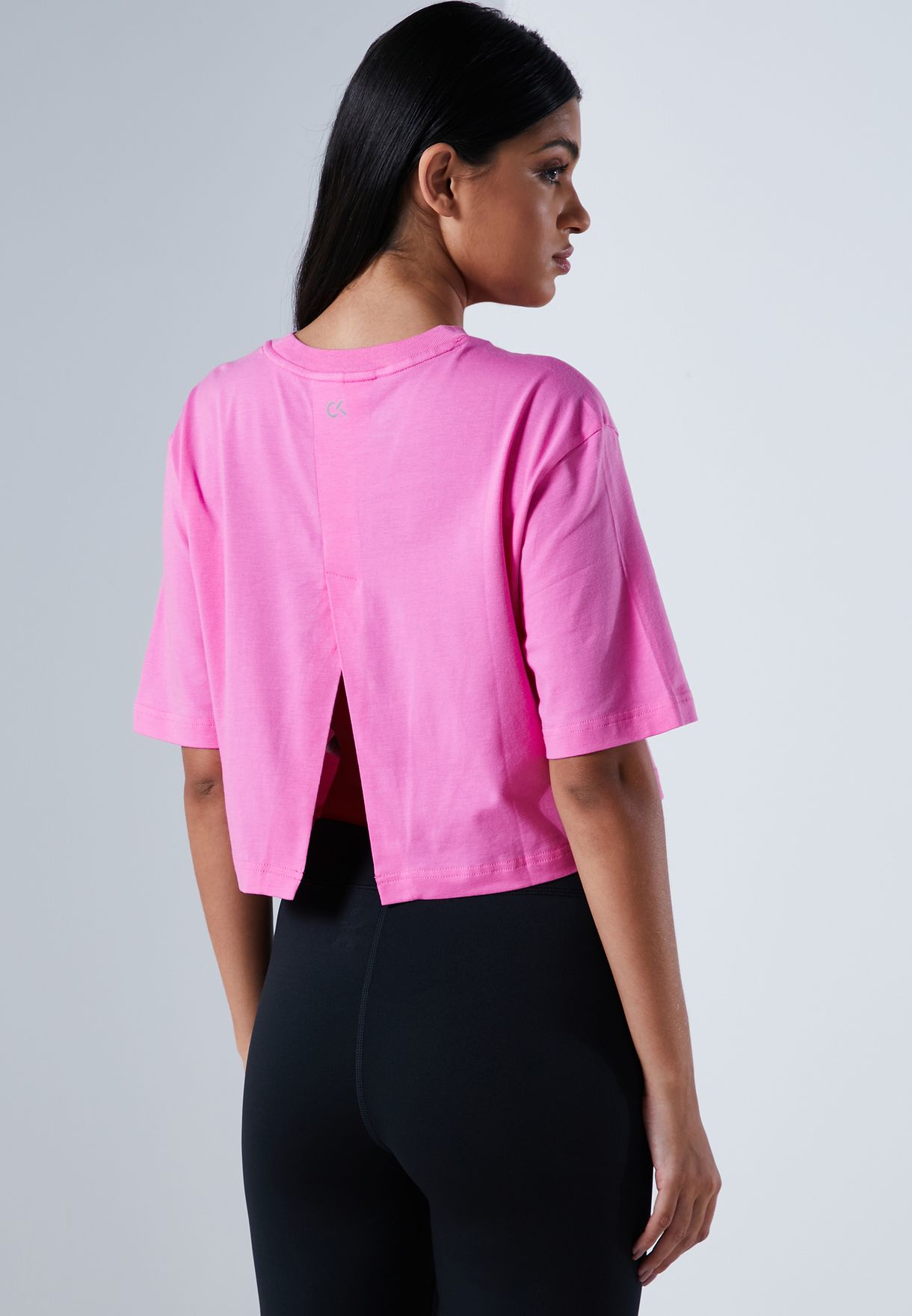 Buy Calvin Klein Performance Pink Logo T Shirt For Women In Mena Worldwide 00gwf0k142 608