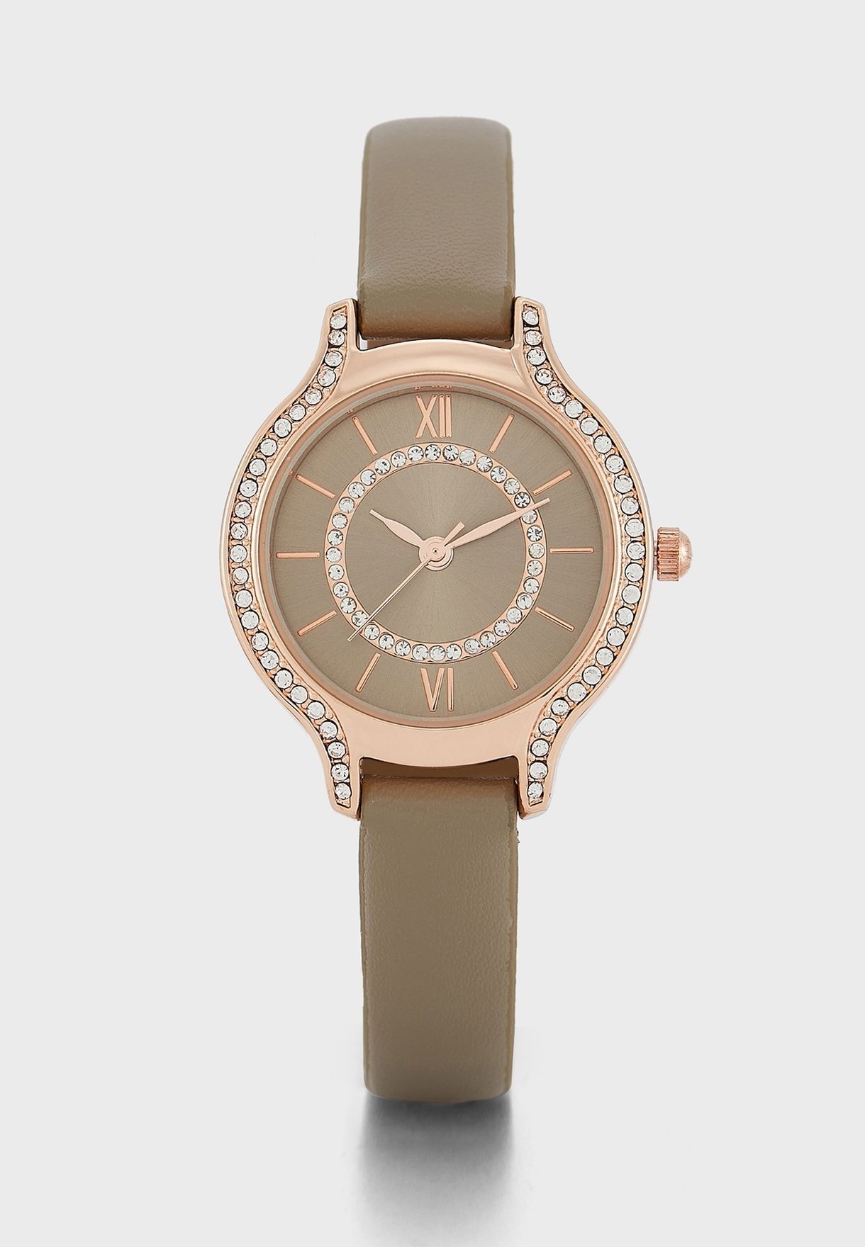 Stone Set Slim Strap Watch