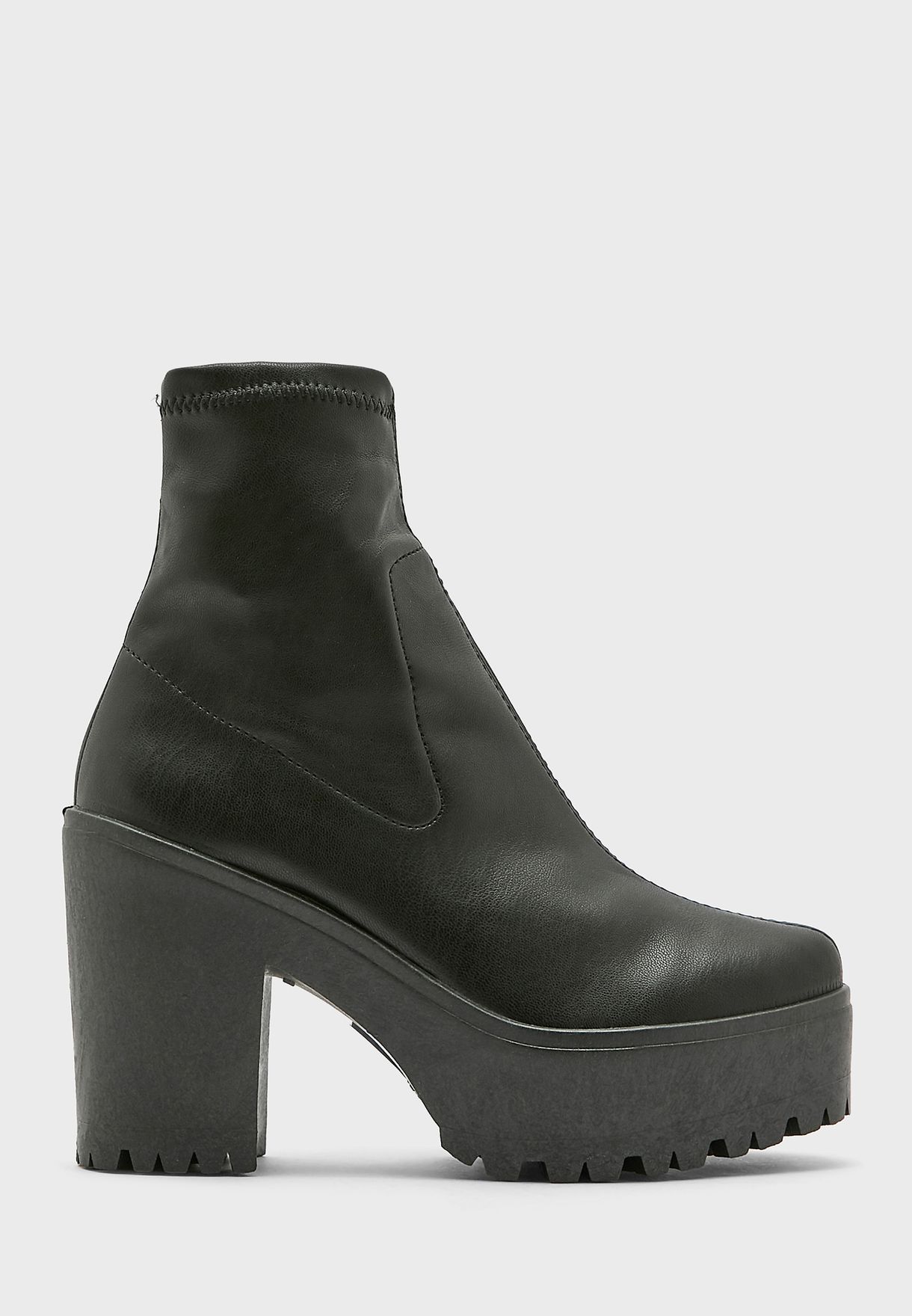 topshop black sock boots