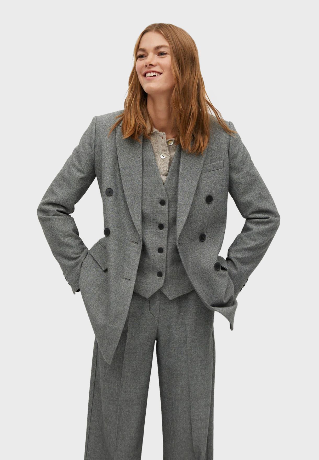 mango grey suit