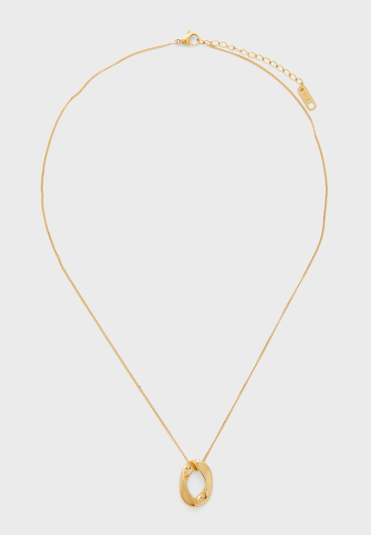 Chunky Circle Pendent Long Necklace