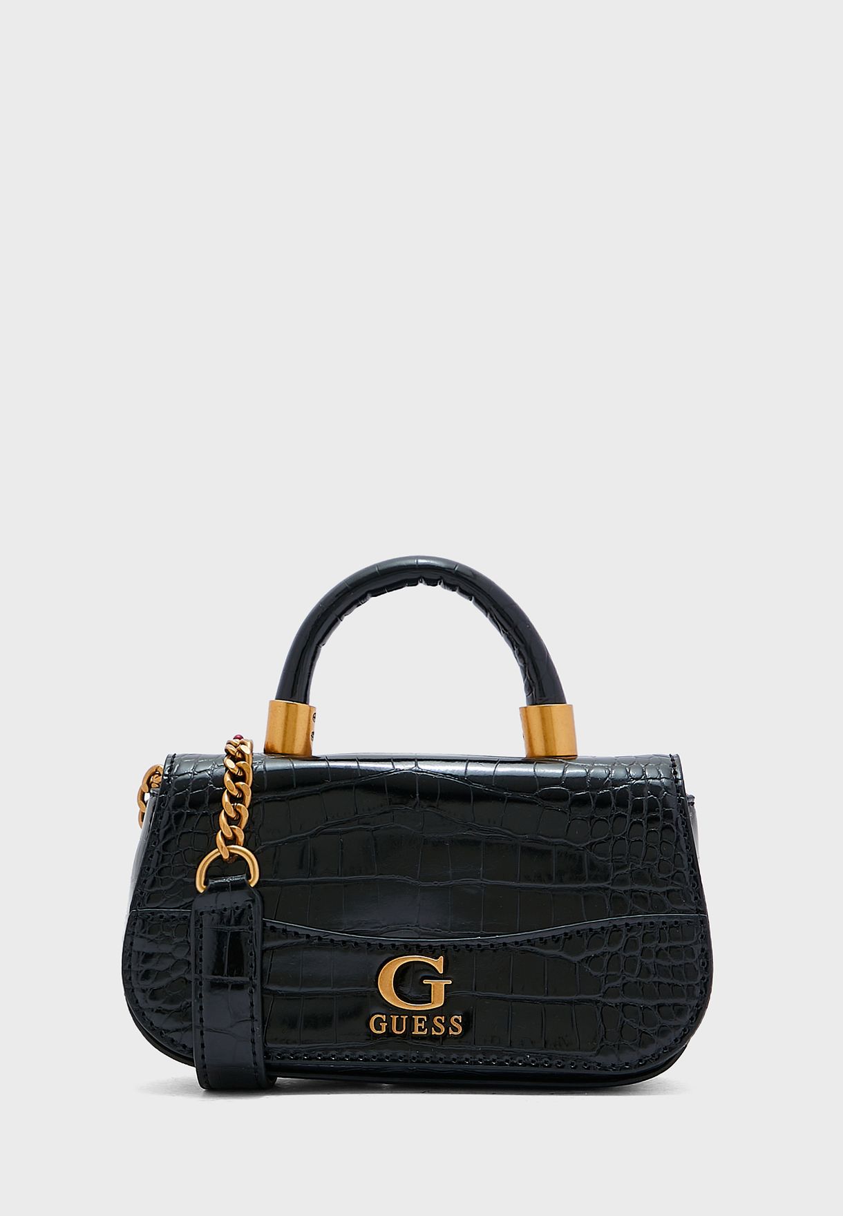 Nell Croc Micro Mini Crossbody Bag