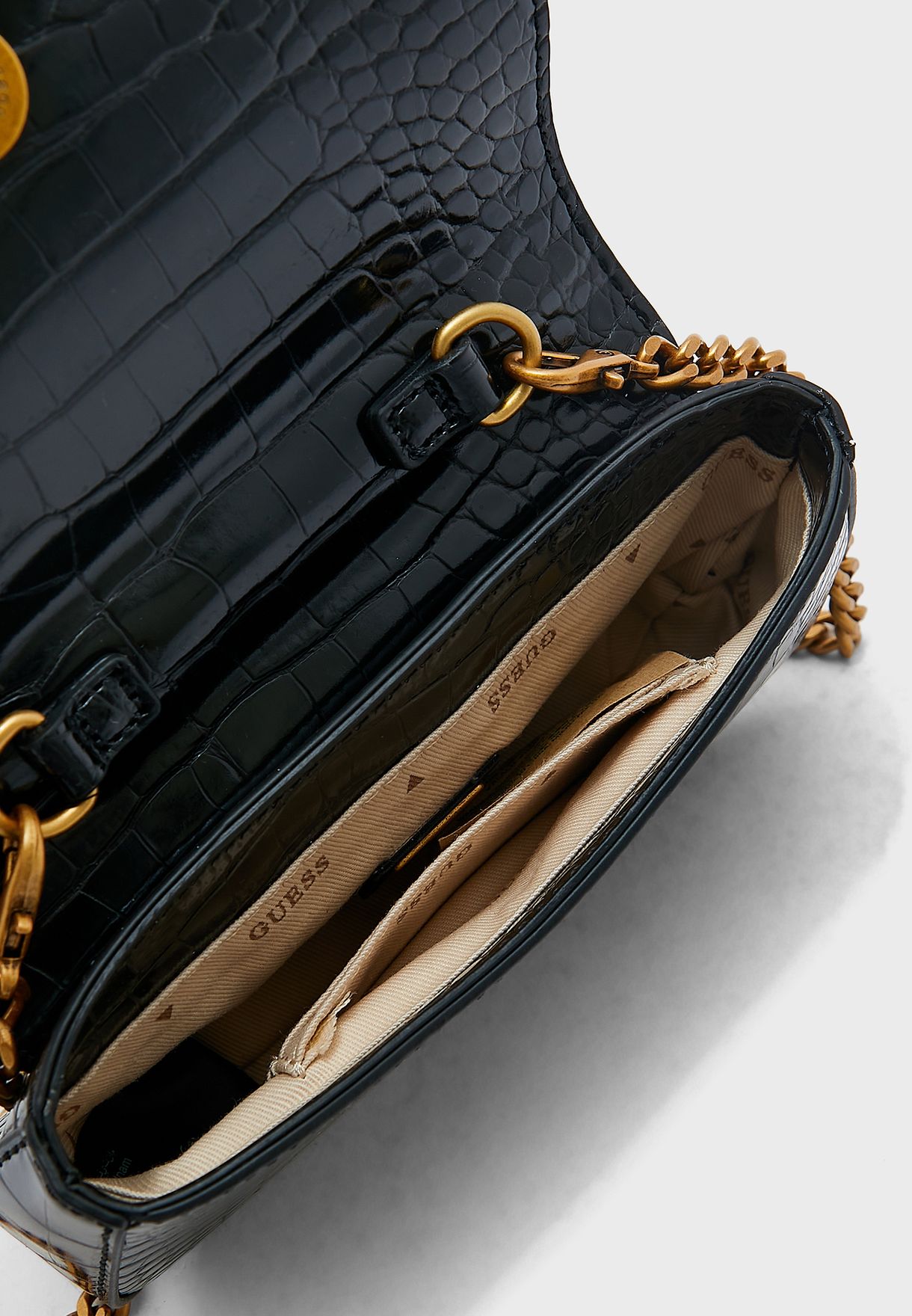 Nell Croc Micro Mini Crossbody Bag