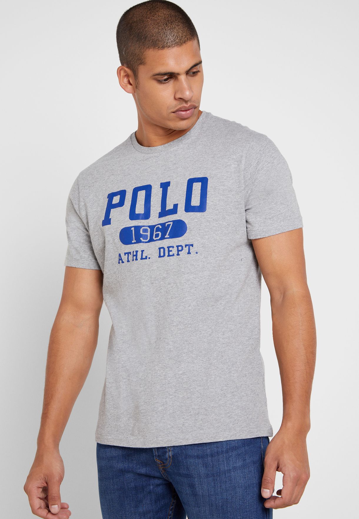 Buy Polo Ralph Lauren grey Logo Crew Neck T-Shirt for Men in MENA, Worldwide