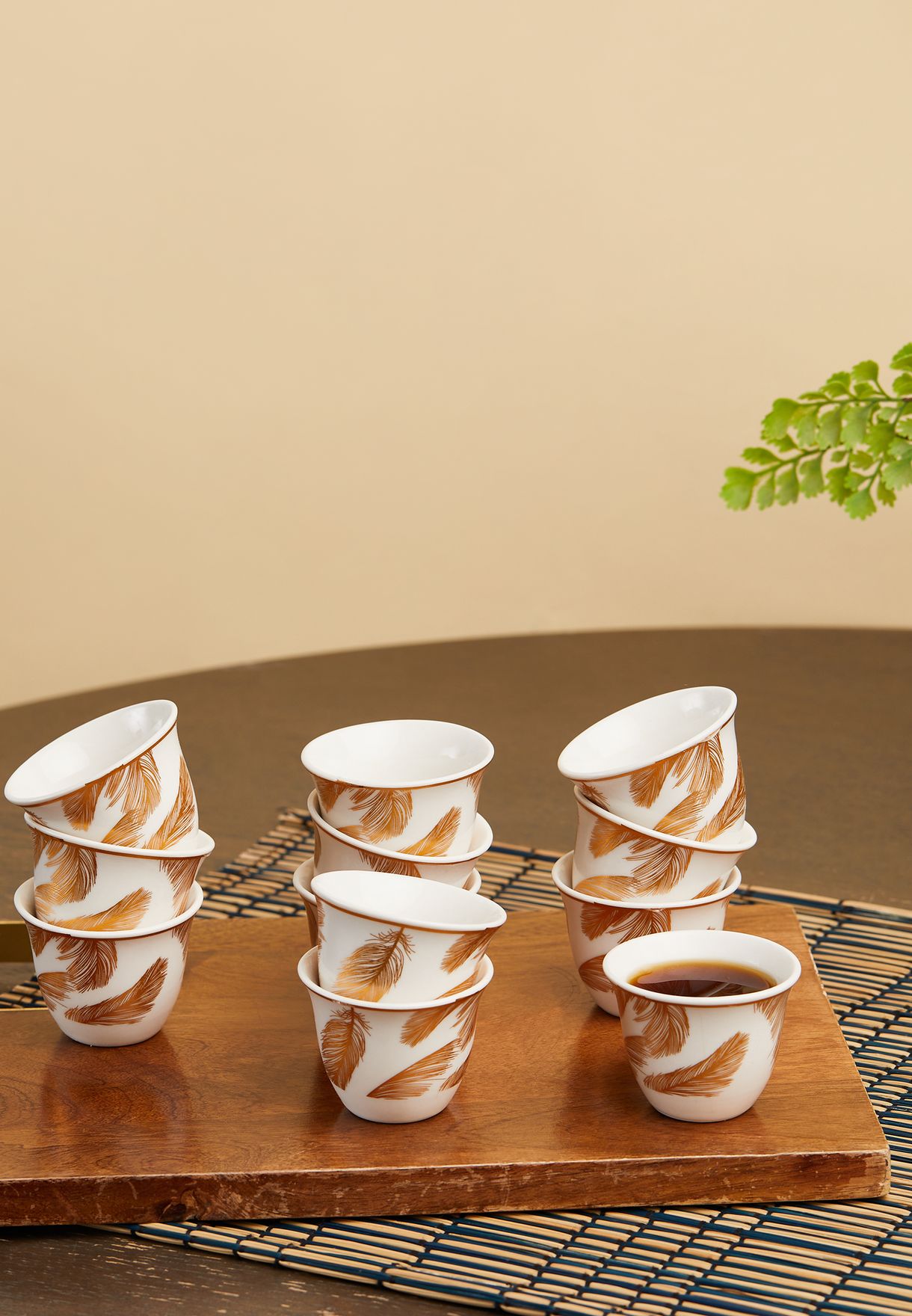 طقم فناجين قهوة عربية سيراميك (12 قطعة)