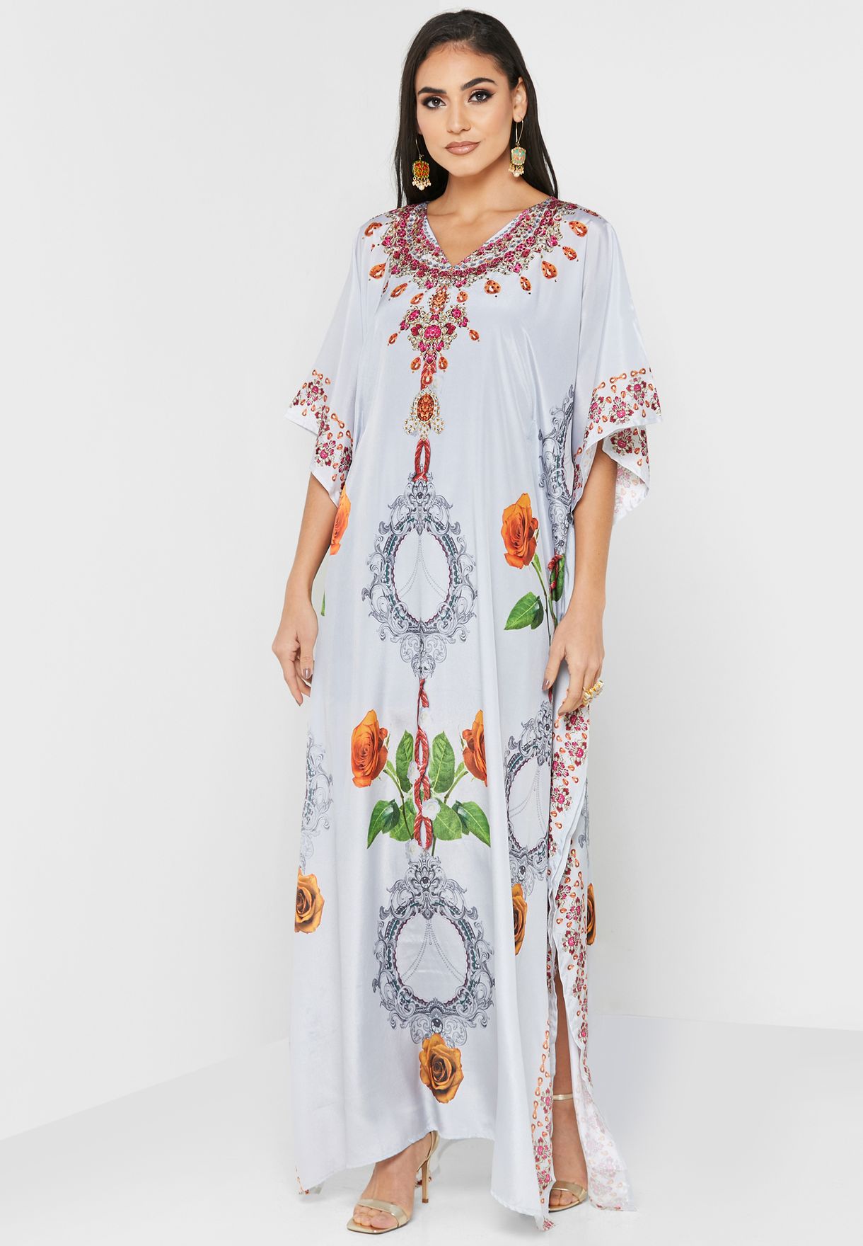 Buy Arabian Closet prints Cape Sleeve Printed Kaftan for Women in Dubai ...