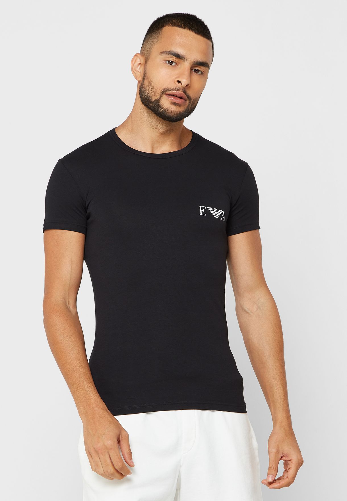 Buy Emporio Armani black 2 Pack Logo Crew Neck T-Shirt for Men in Dubai,  Abu Dhabi