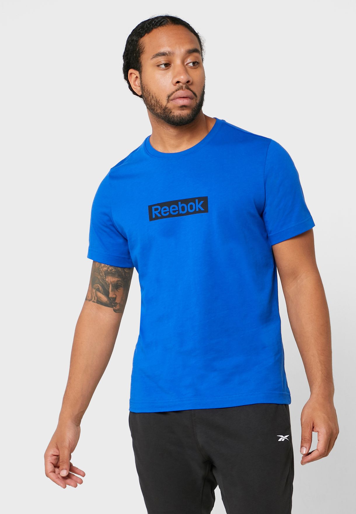 blue reebok shirt