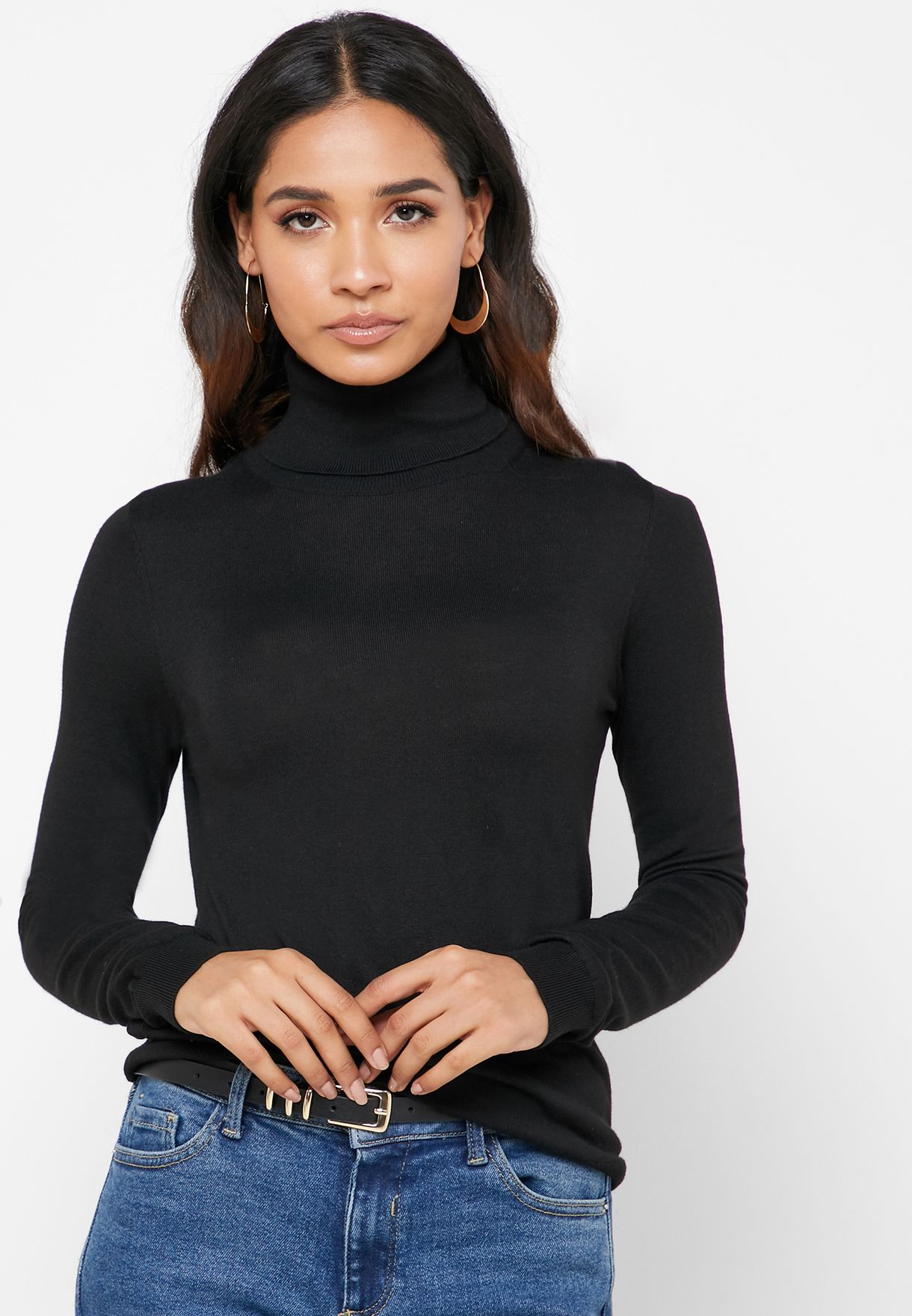 Buy Mango black High Neck Sweater for Women in MENA, Worldwide