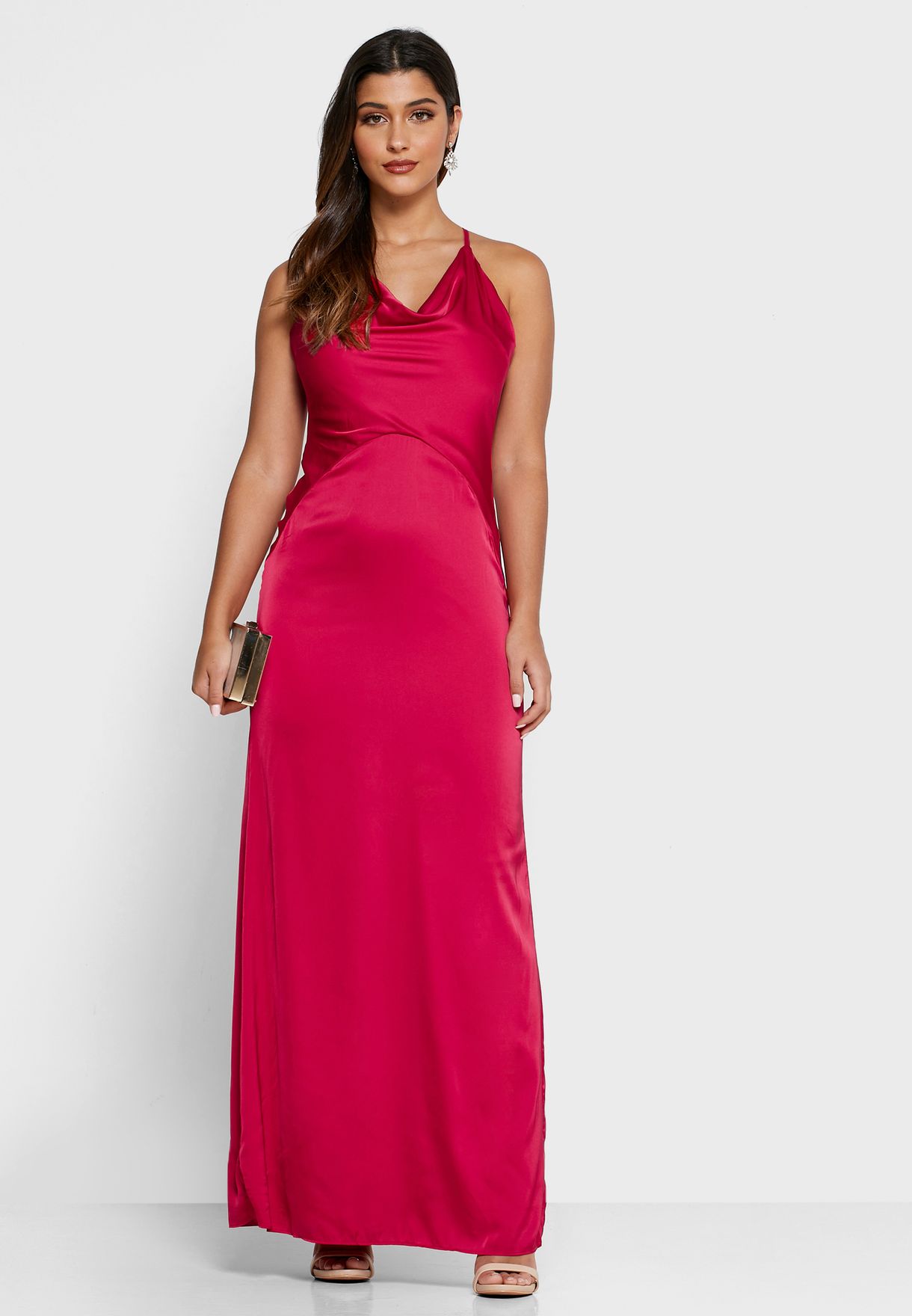 Buy Tfnc Red Cowl Neck Maxi Dress For Women In Dubai Abu Dhabi 6403