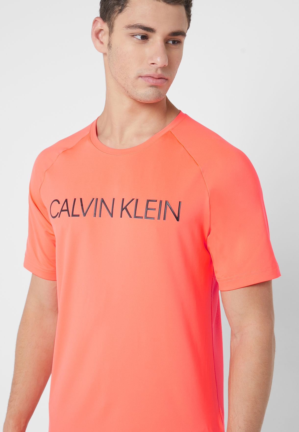 Buy Calvin Klein Performance Neon Logo T Shirt For Men In Mena Worldwide 00gmt9k275 619