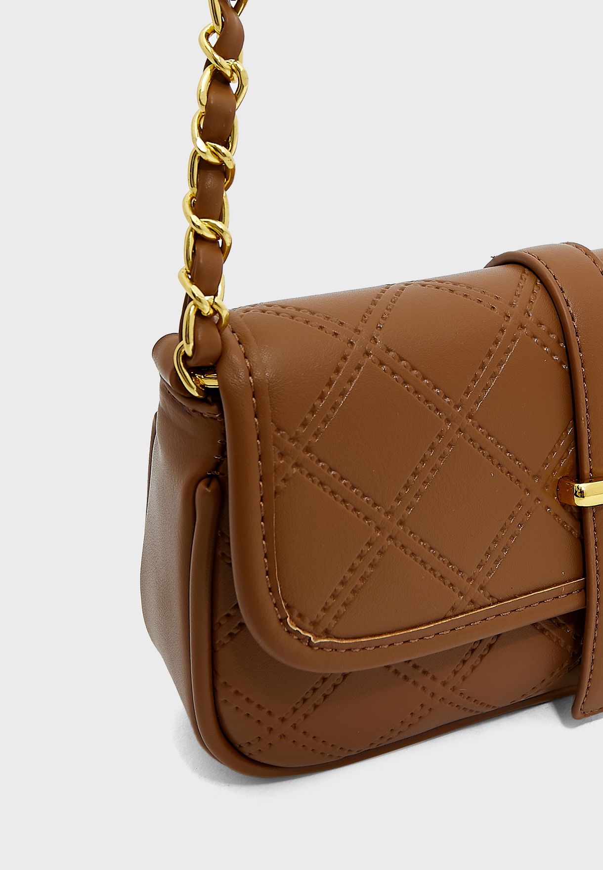 Quilted Chain Strap Crossbody Handbag
